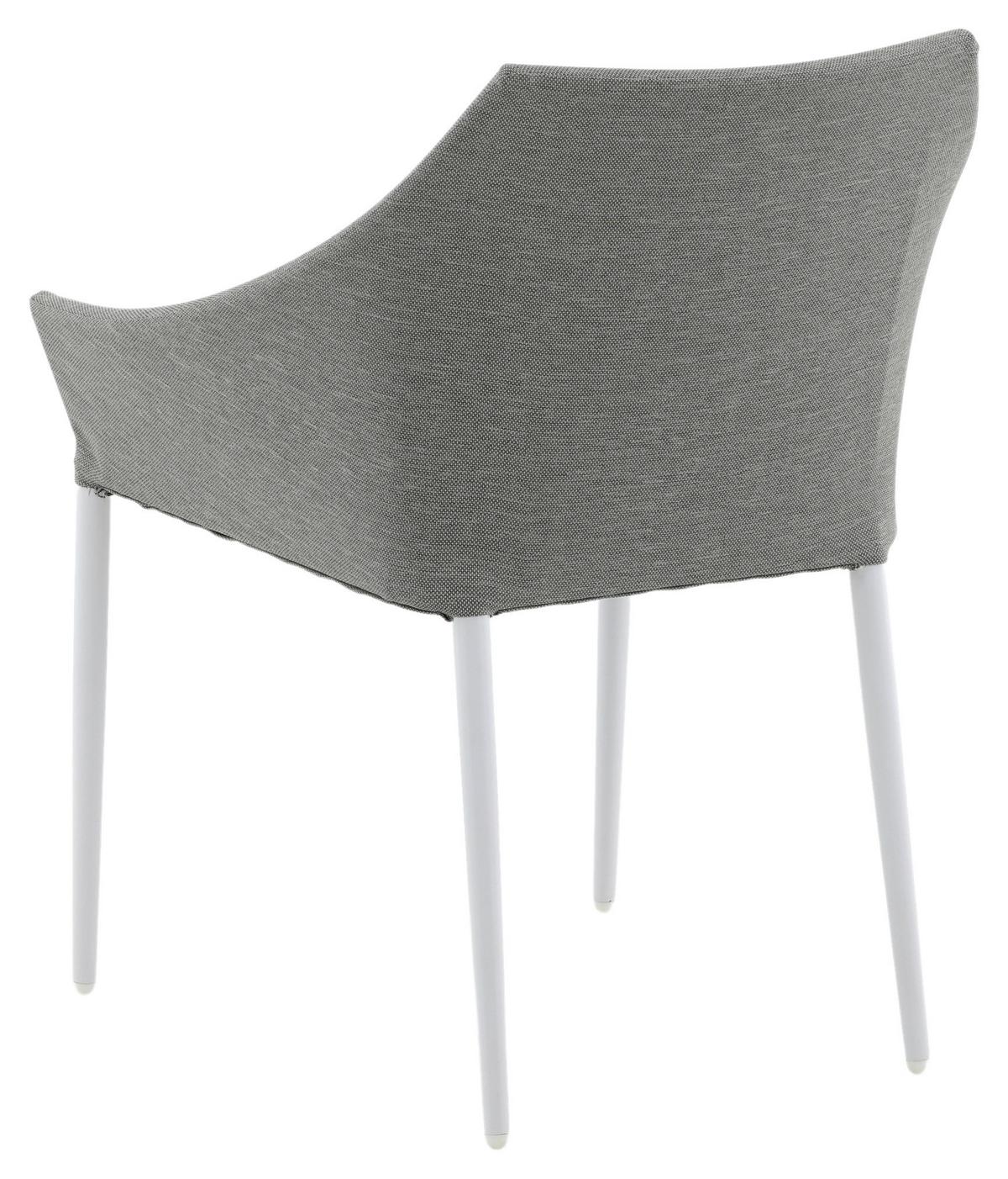 Gartenstuhl 2er-Set Spoga ca. 60x81x62 cm Grau/Weiß - Weiß/Grau, KONVENTIONELL, Textil/Metall (60/81/62cm) - Gardenson