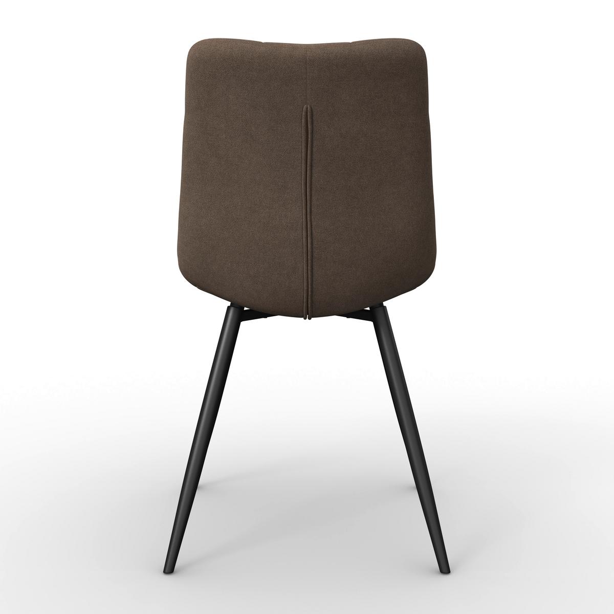 Stuhl Suri Braun Chenille Drehbar Gepolstert - Hellgrau/Schwarz, MODERN, Holz/Textil (46/88/62cm) - Bessagi Home