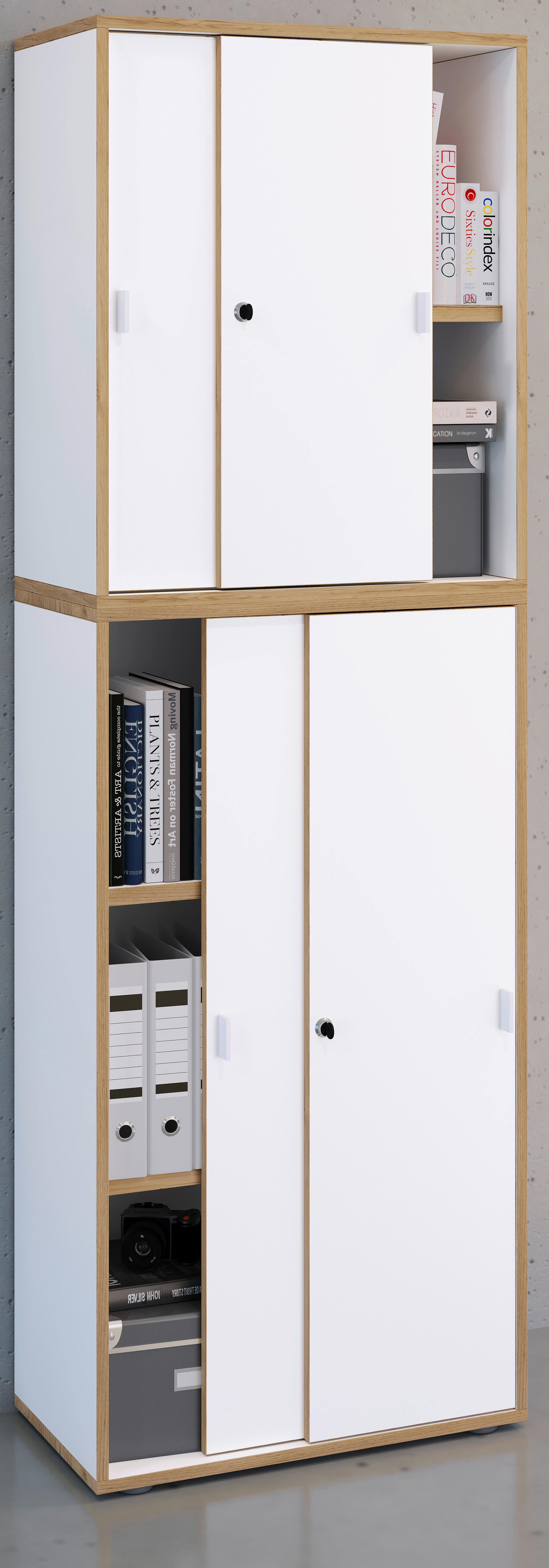 AKTENSCHRANK SALIA B60 - Honigeiche/Weiss, Design, Holzwerkstoff (60/183/37cm) - MID.YOU