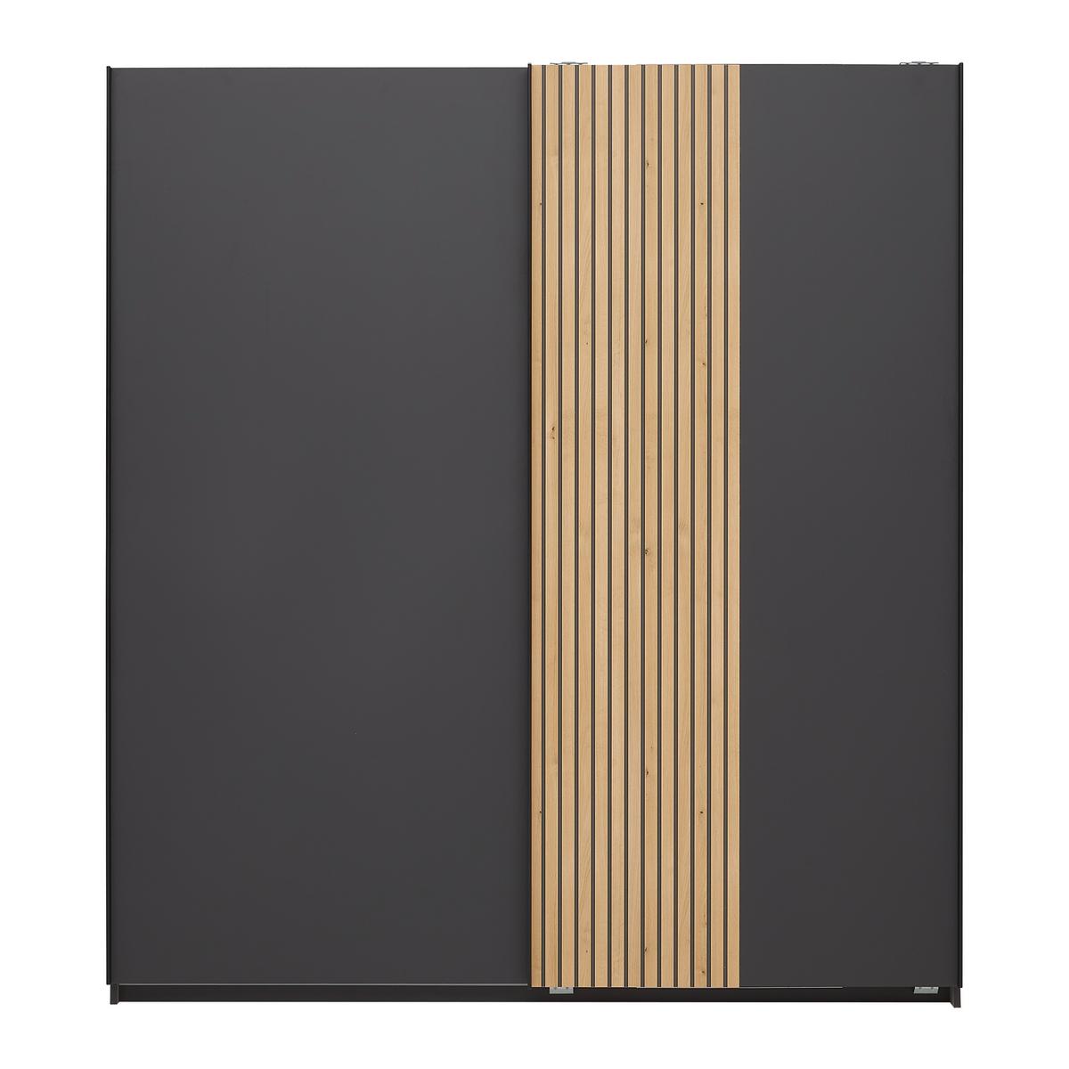 Schwebetürenschrank Sila in Graphitfarben/Eiche Artisan - Graphitfarben/Schwarz, Konventionell, Holzwerkstoff/Metall (180/198/65cm) - Mömax