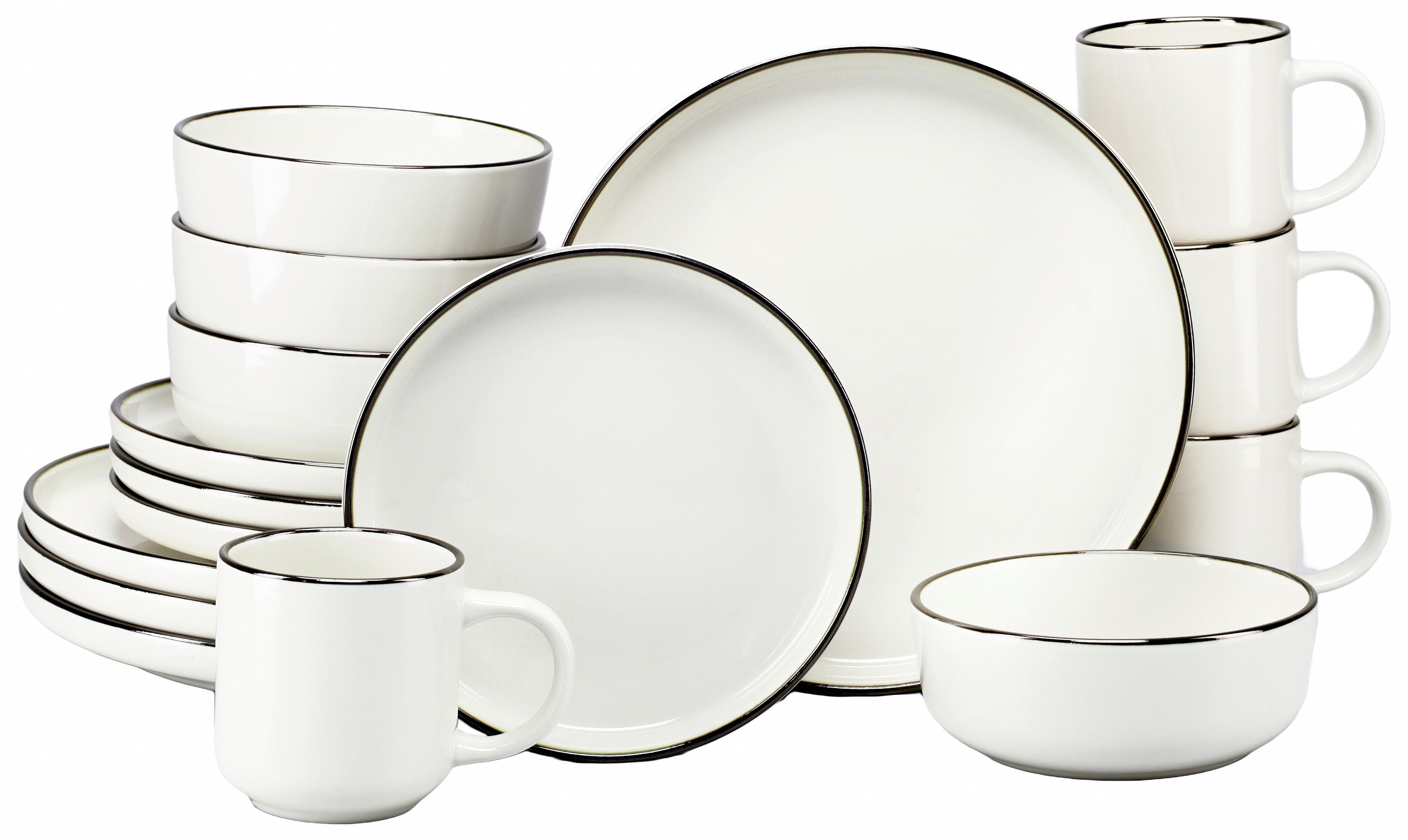 Kombiservice 24791 Nordic Festive Creme - Goldfarben/Creme, Basics, Keramik - Creatable