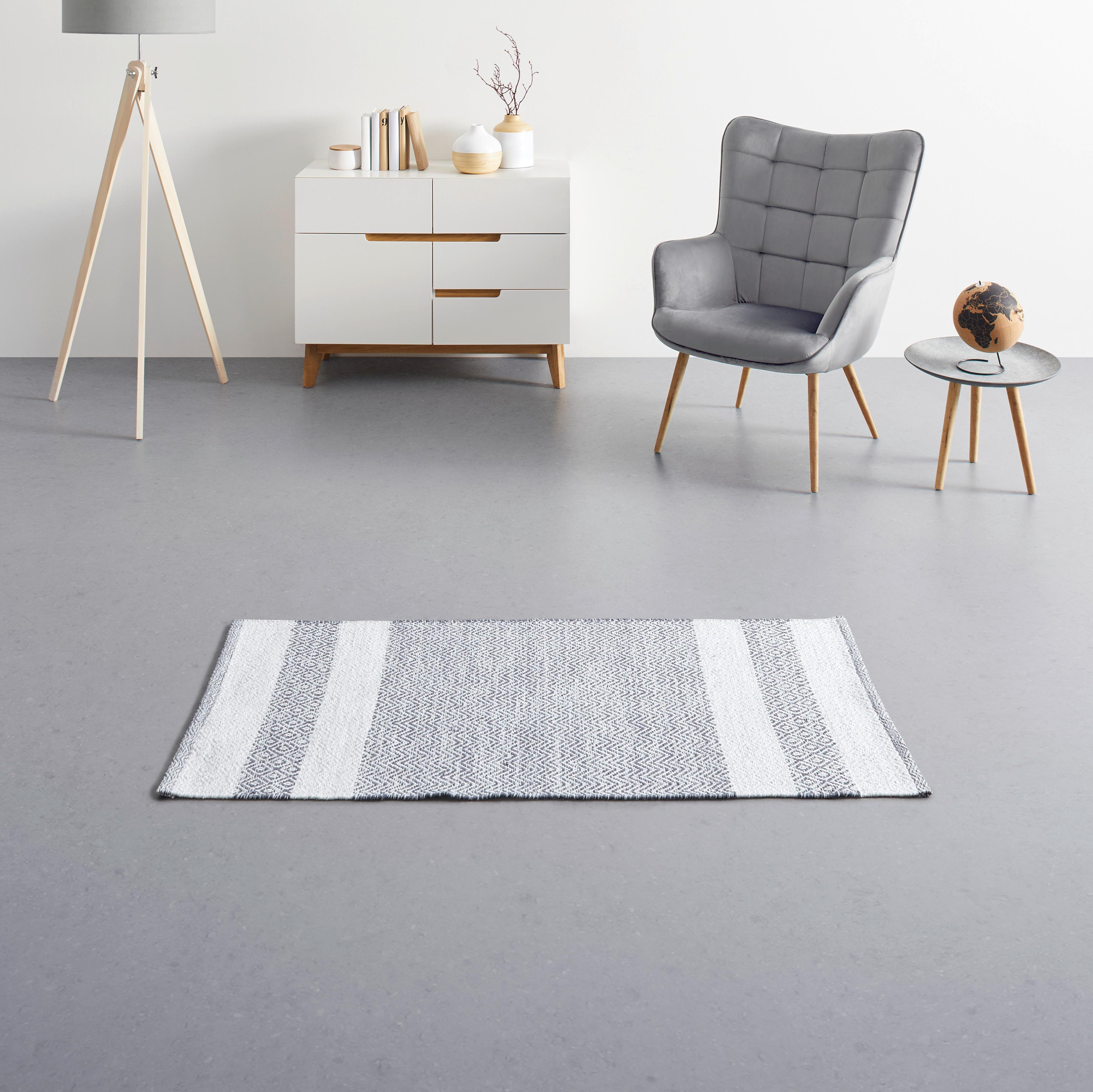 Kézi Szövésű Szőnyeg Elisa - Világosszürke, modern, Textil (80/150cm) - Modern Living