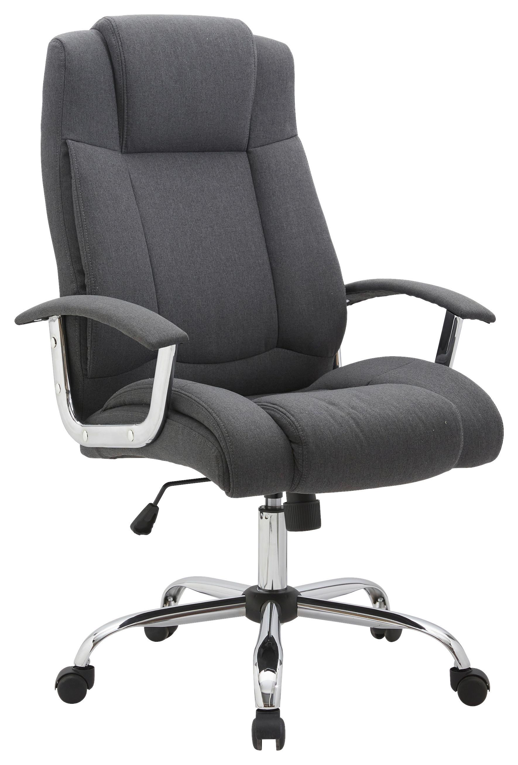 Scaun rotativ Carla 2 - gri închis/culoare crom, Modern, metal/textil (70/114-124/70cm) - Modern Living