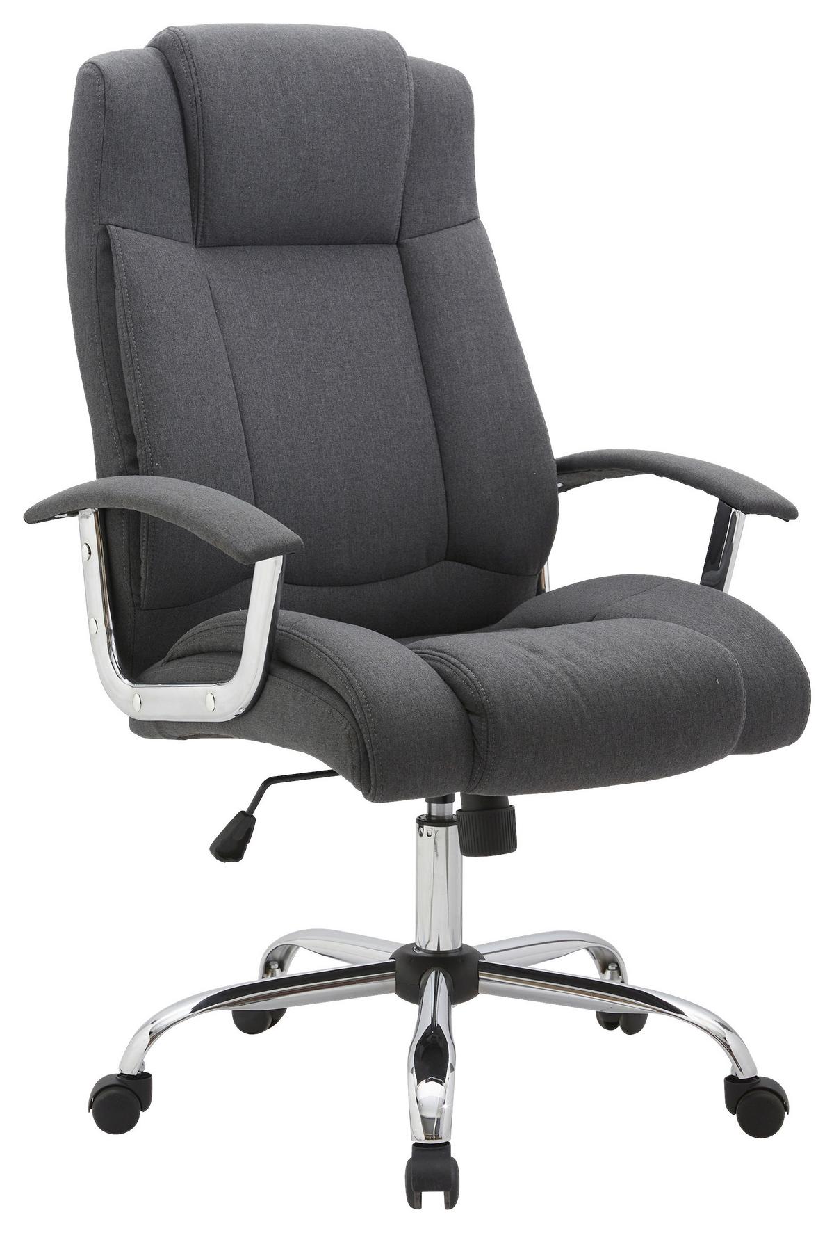 Scaun rotativ Carla 2 - gri închis/culoare crom, Modern, metal/textil (70/114-124/70cm) - Modern Living