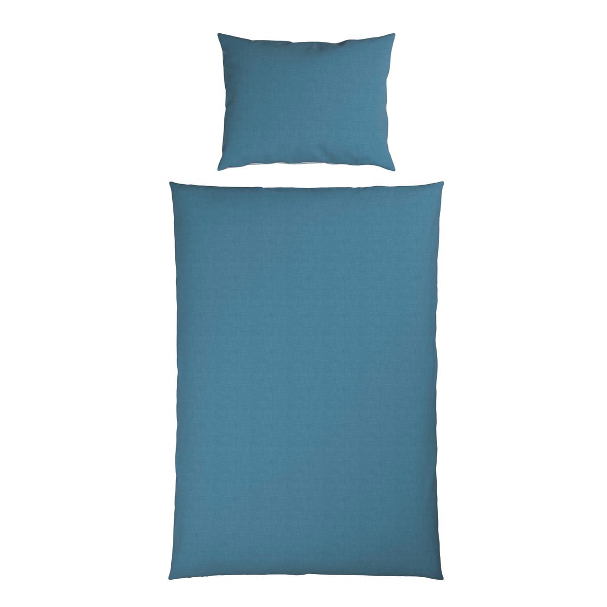 Posteljina Chambray Stripes 140x200/60x80cm - bijela/plava, Moderno, tekstil (140/200cm) - Mömax