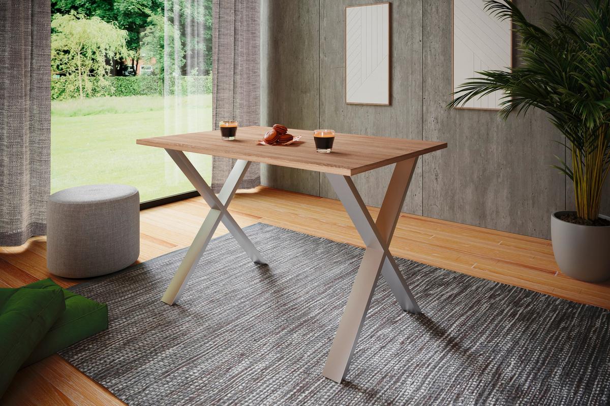 SCHREIBTISCH LONA - Silberfarben/Sonoma Eiche, Design (160/76/80cm) - MID.YOU