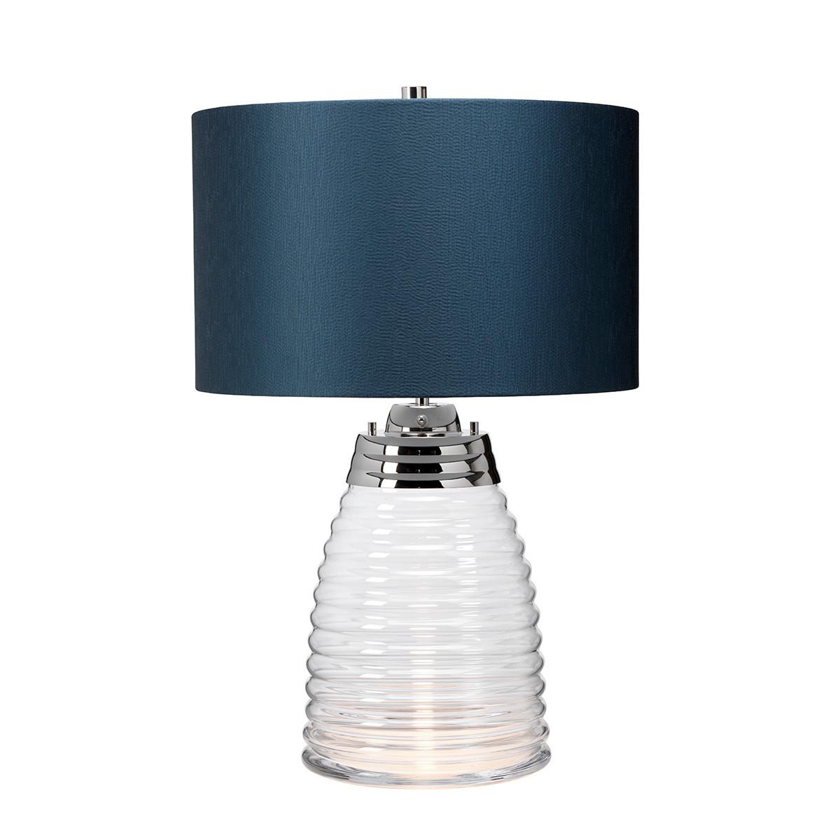 Stolna Svjetiljka Qn-Milne-Tl-Teal - boje nikla/prozirno, Design, staklo/metal (41/64.3cm) - Elstead Lighting