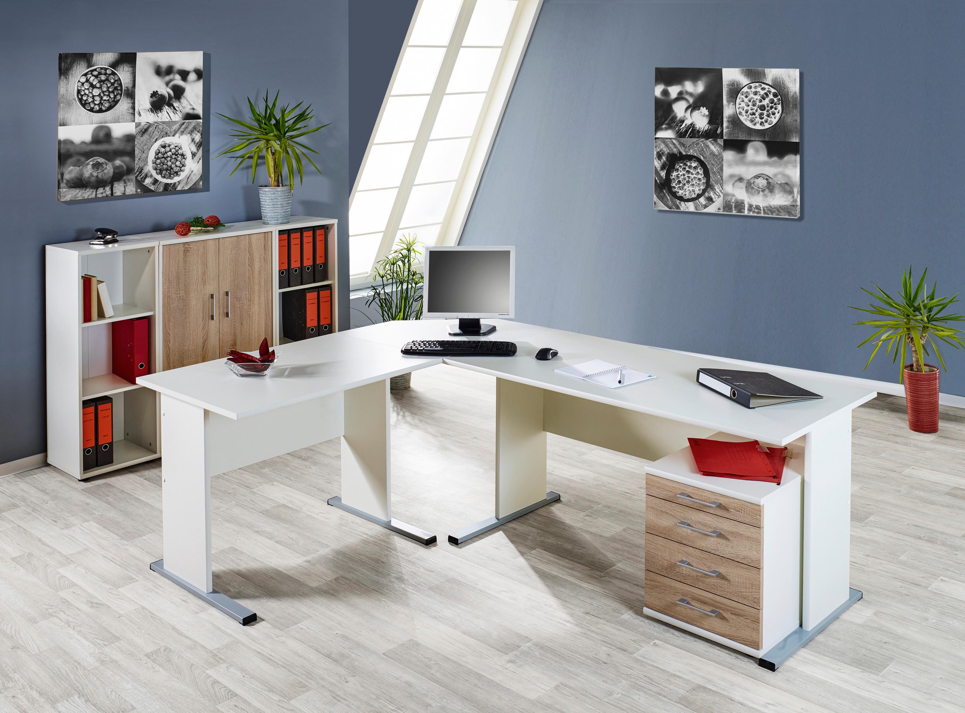Aktenregal "Serie 200", weiss - Schwarz/Weiß, Basics, Holzwerkstoff/Kunststoff (39,3/110,9/34,5cm) - MID.YOU