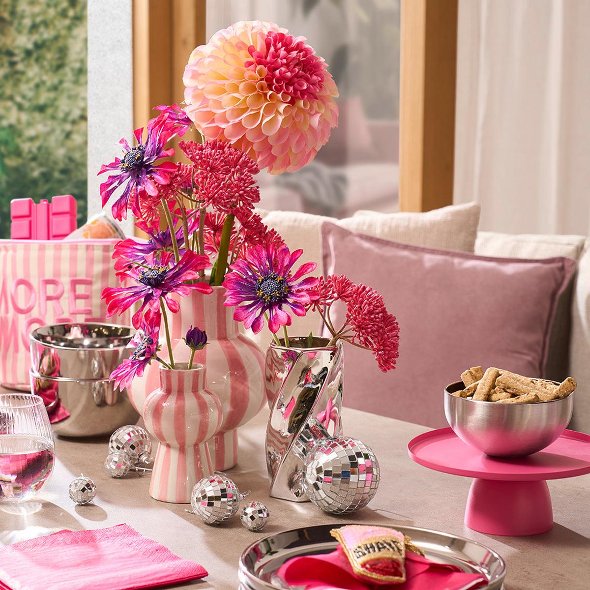 Veštački Cvet 75cm Heracleum I - pink/krem, Osnovno, tekstil/metal (75cm) - Mömax