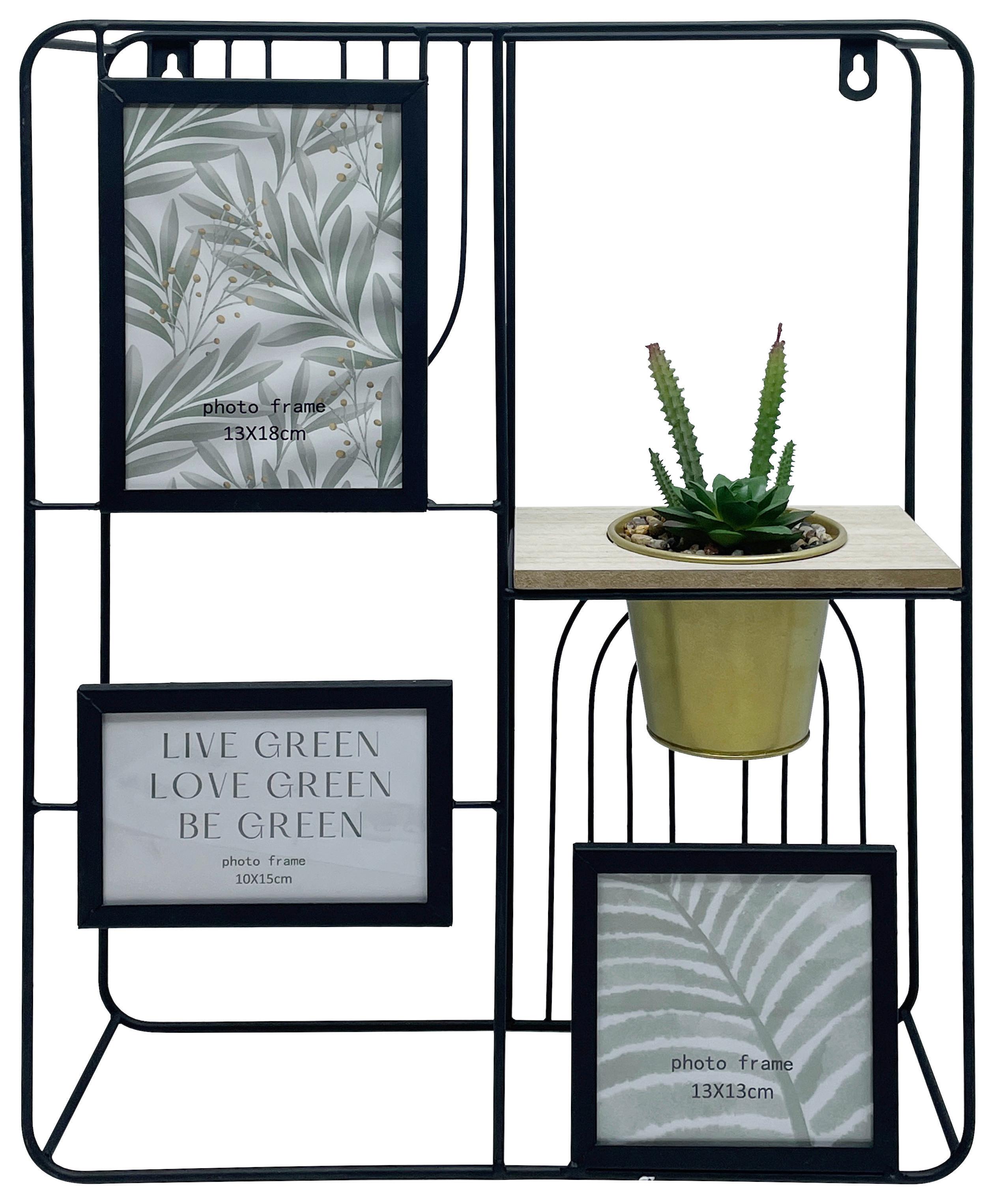 Bilderrahmen Leon Grün/Schwarz/Gold - Goldfarben/Schwarz, MODERN, Glas/Holz (38/48/12cm) - Mömax