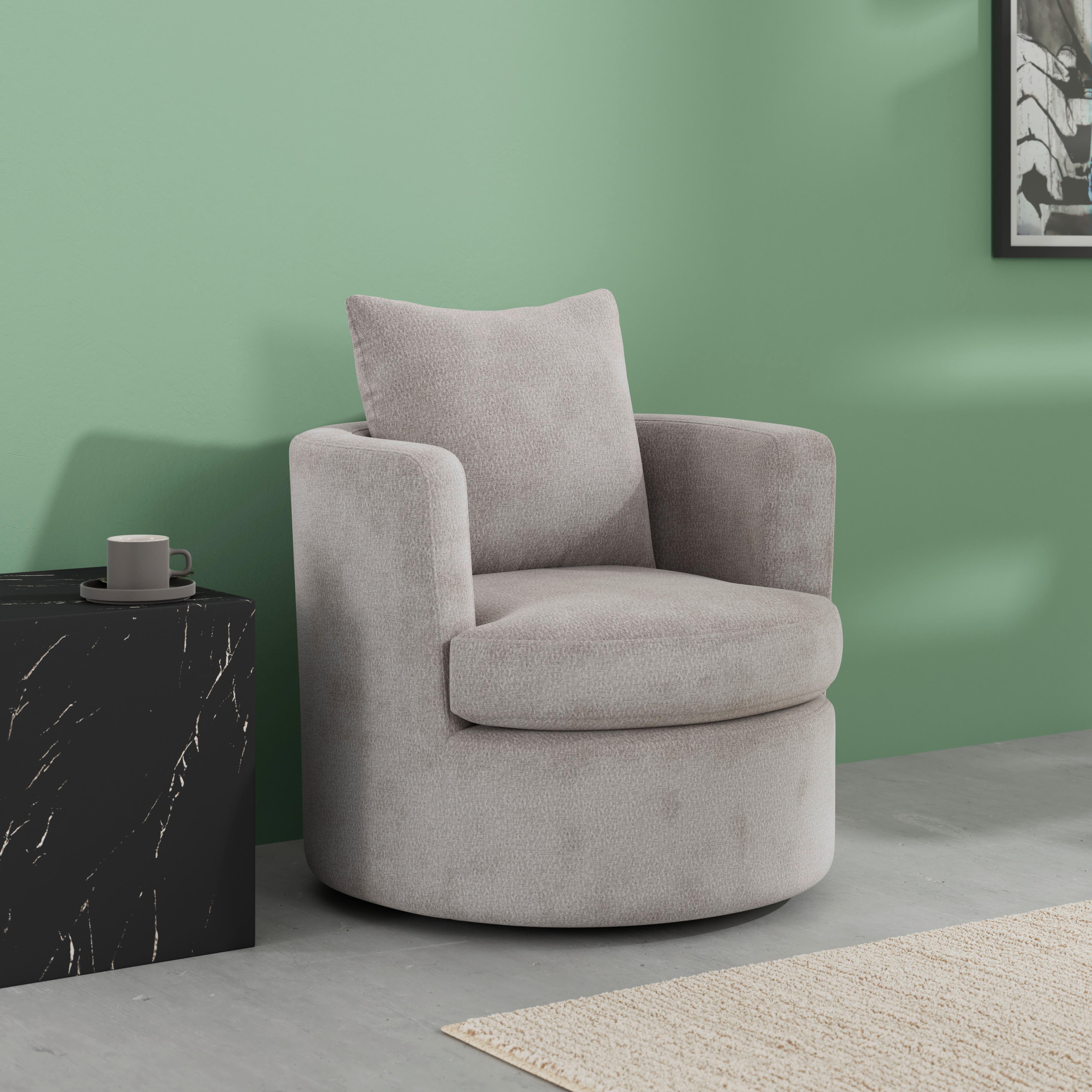 Sessel Marieta Chenille Greige - Greige/Beige, MODERN, Holz/Textil (76/84/78cm)