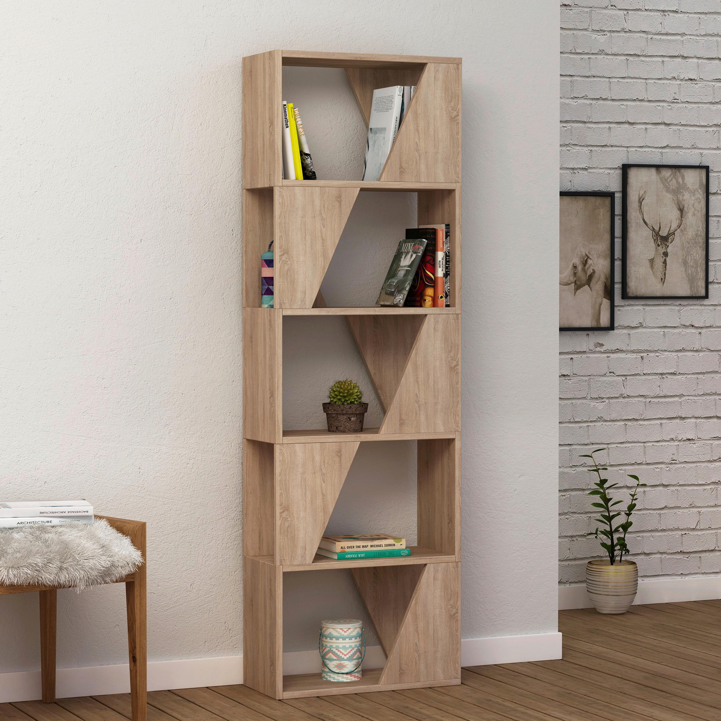 ÉTAGÈRE FRAME BÜCHERREGAL - couleur de chêne, Design, matériau de bois (54/168/24cm) - Livetastic