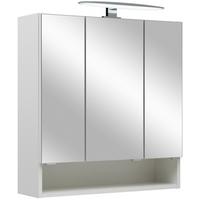 SZAFKA Z LUSTREM LINA I - biały/kolor chromowy, Basics, materiał drewnopochodny/szkło (65/70/18cm) - Xora