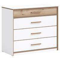 Komód Modera - natúr színű/fehér, Modern, műanyag/faalapú anyag (95/82/45cm)
