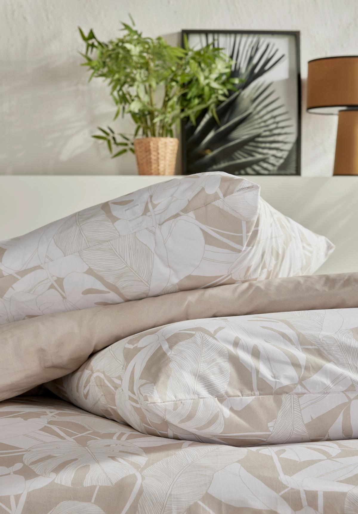 Posteljina Ranforce 200x200/2x60x80cm - svijetlo smeđa, Moderno, tekstil (200/200cm)