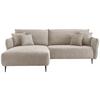 Wohnlandschaft Vanilla Beige Cord - Beige/Schwarz, Design, Textil/Metall (178/264-302cm) - Livetastic