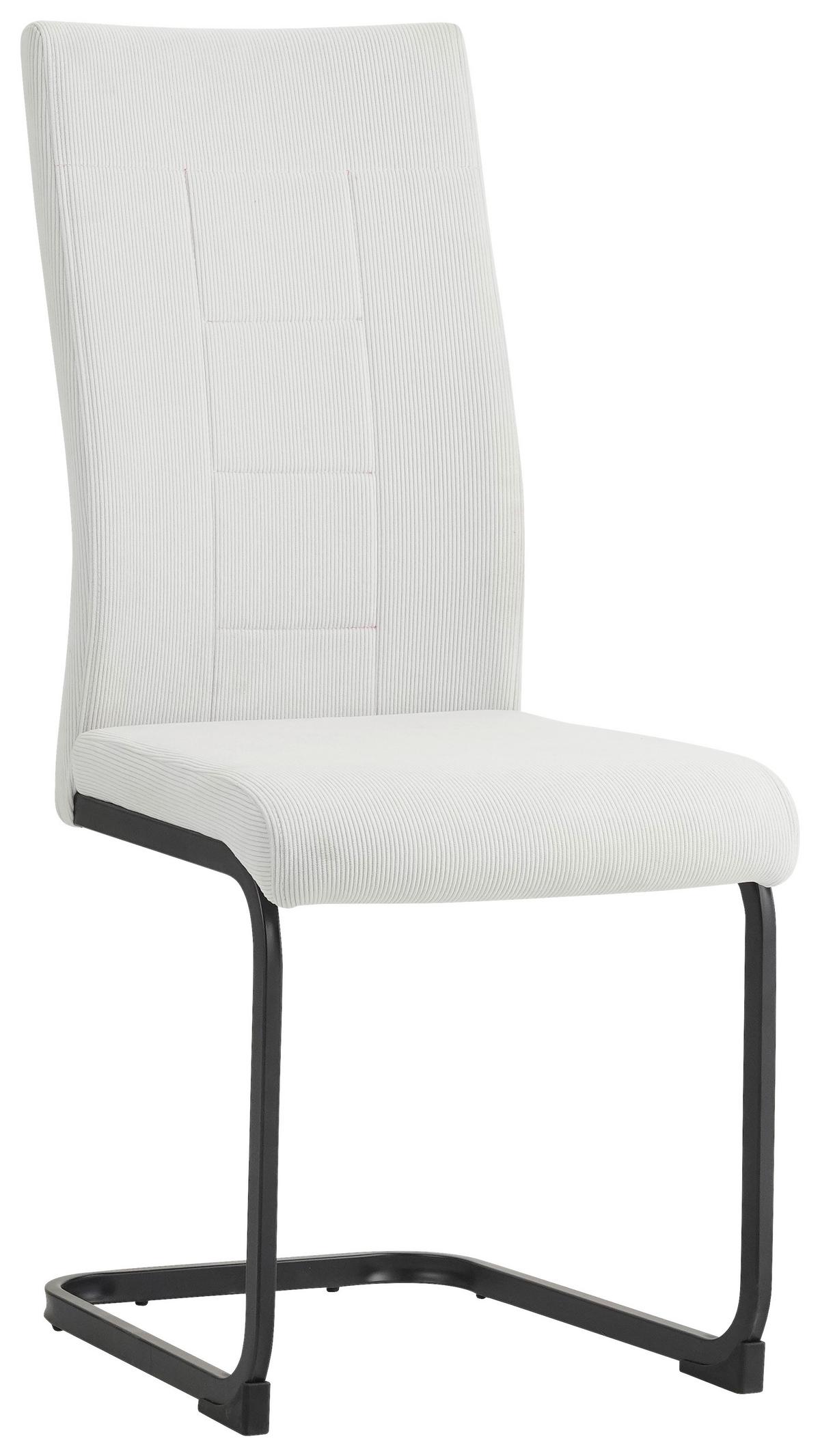 KRZESŁO NA PŁOZIE REUS - beżowy/czarny, Design, metal/tkanina (44/100/59cm) - Carryhome