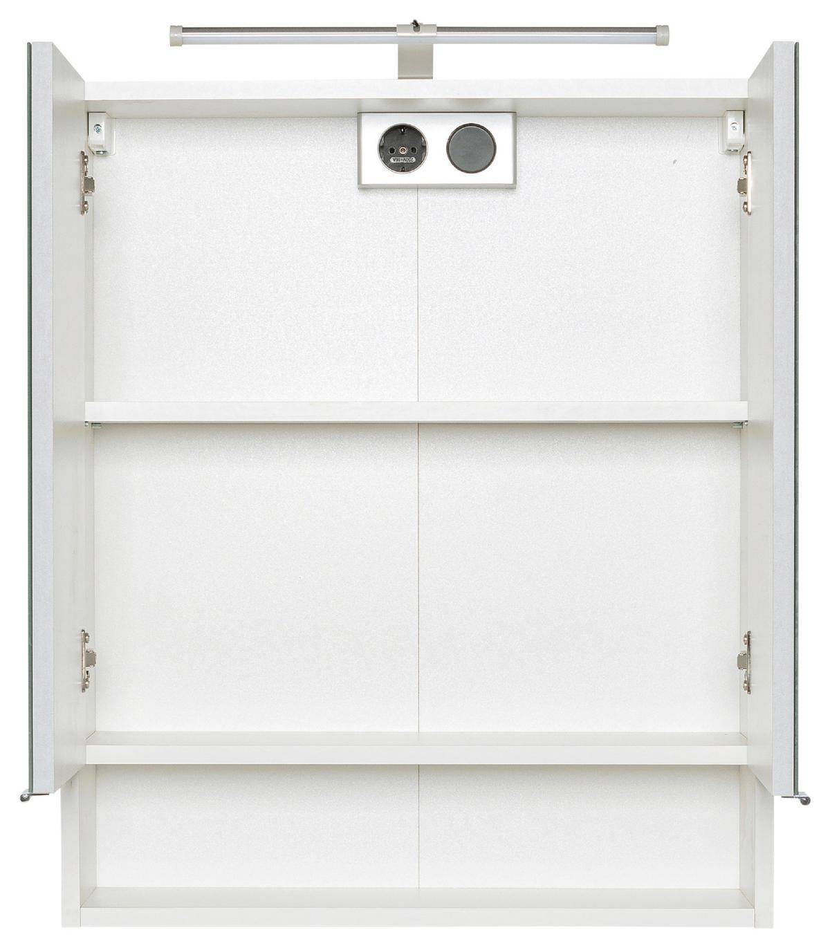 Spiegelschrank Riga 2-türig ca. 60x71x20 cm - Weiß, MODERN, Holzwerkstoff (60/71/20cm) - Held