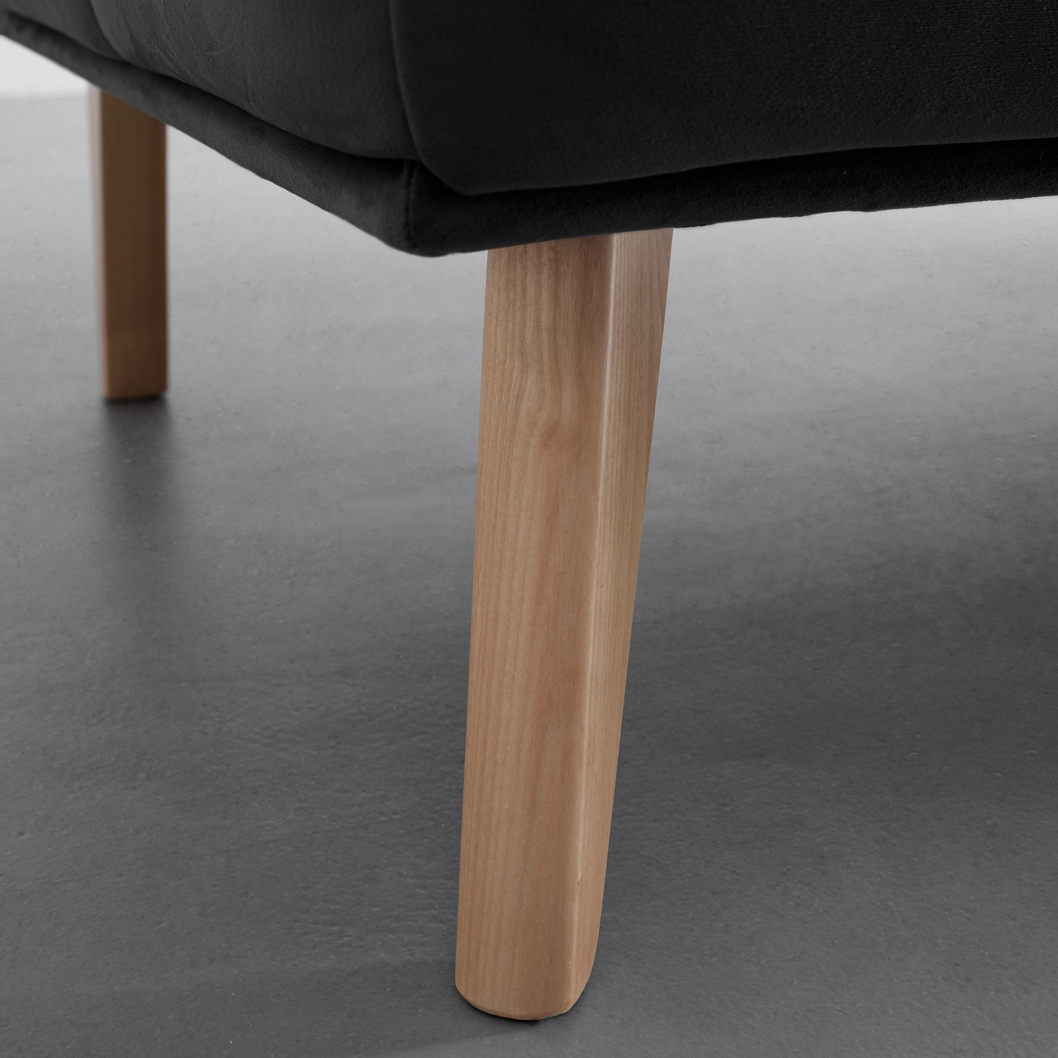 BÄDDSOFFA ALVA - svart/naturfärgad, Modern, trä/textil (185/80/88cm) - Bessagi Home