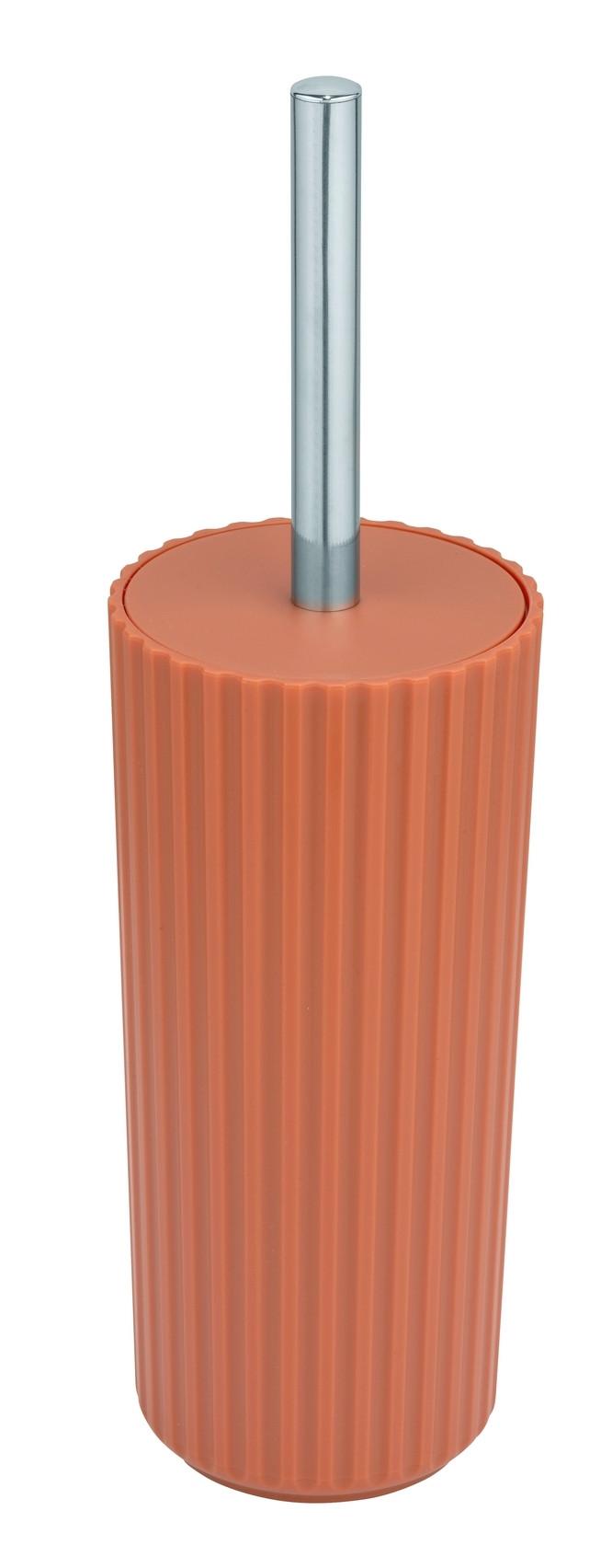 Garnitură perie de WC Allstar Minas - teracotă/argintiu, Modern, plastic (10/34/10cm) - Wenko