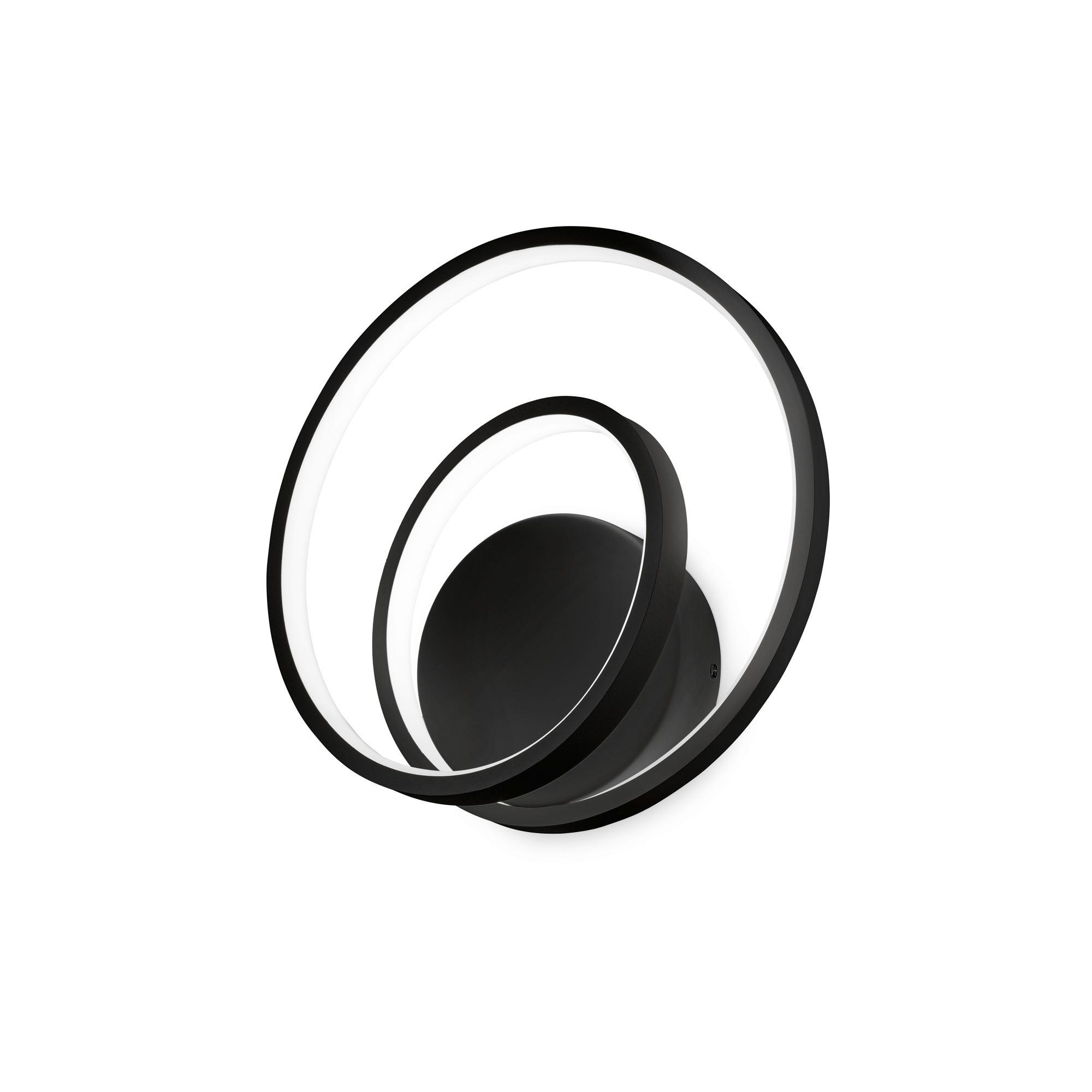 LED-Wandleuchte Schwarz max. 28 Watt - Schwarz, Design, Kunststoff/Metall (29/30/8cm) - Ideal Lux