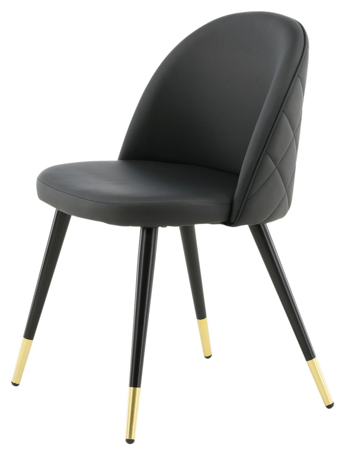 Stuhl Set Velvet VELVET - Schwarz, Design, Textil/Metall (50/77/48cm) - Livetastic