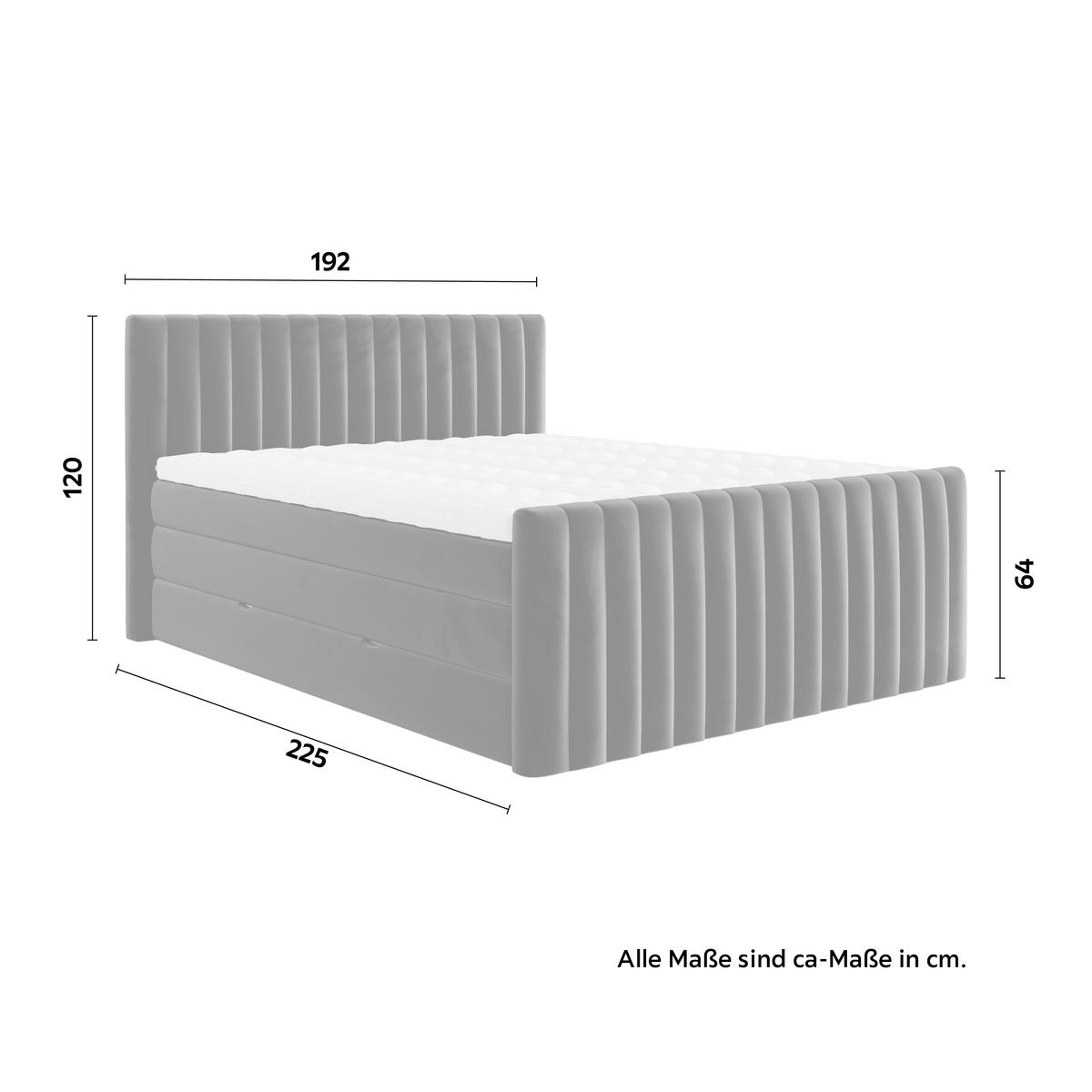 Boxspringbett Simon in Schwarz ca. 180x200cm - Schwarz, KONVENTIONELL, Holzwerkstoff/Kunststoff (180/200cm) - Premium Living