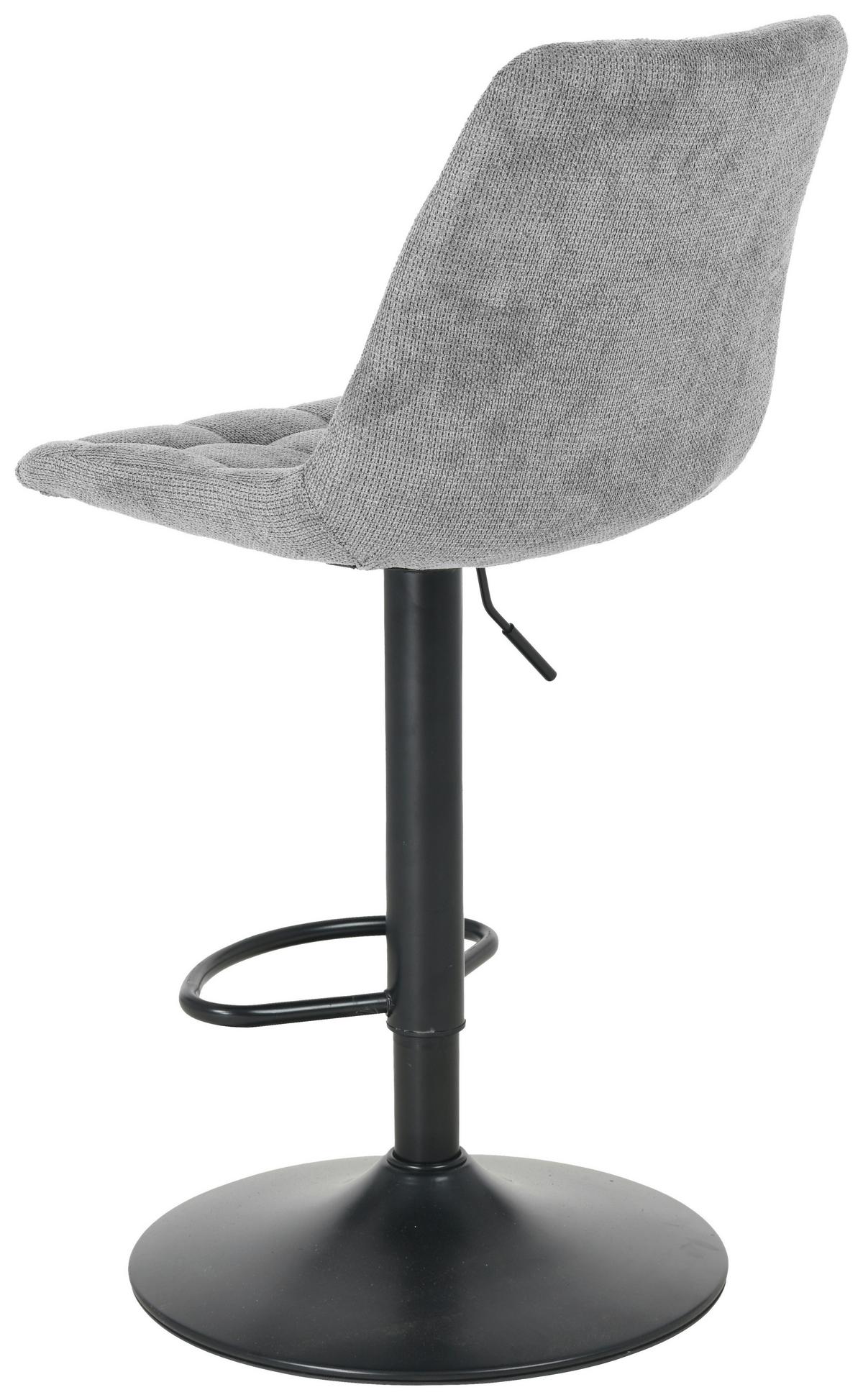 Bárszék Theo - fekete/szürke, Modern, textil/fa (46/94-114/55cm) - Mömax