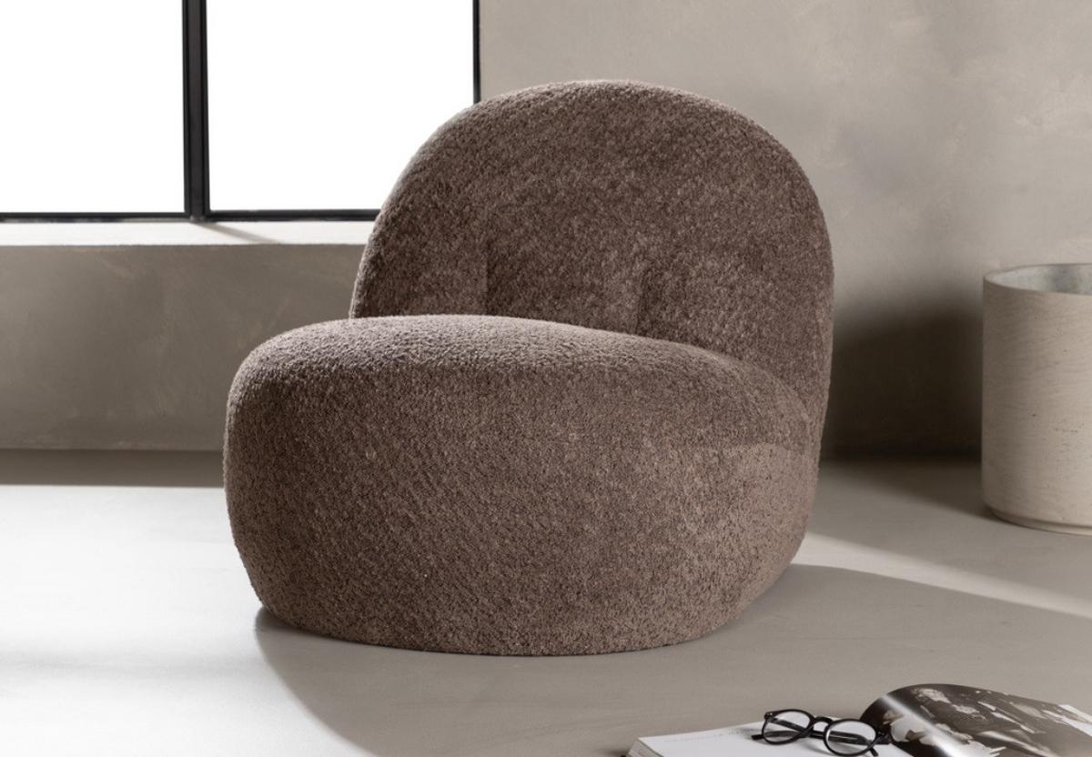 Cocktailsessel Omaha Dunkelgrau Bouclé - Dunkelgrau, Design, Holz/Textil (65/61/87cm) - Best Price