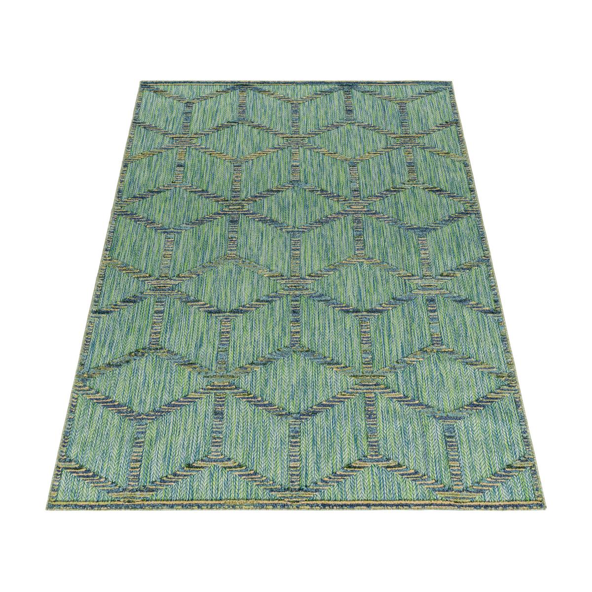 Flachwebeteppich Bahama Grün ca. 80x250cm - Grün, Design, Textil (80/250cm) - Novel