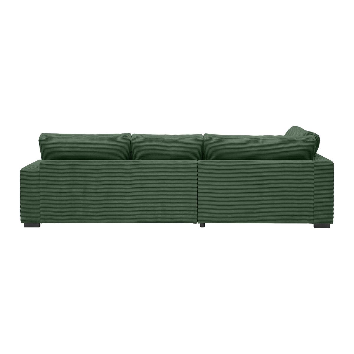 Ecksofa Pedro Dunkelgrün - Dunkelgrün/Schwarz, MODERN, Kunststoff/Textil (190/300cm) - Mömax