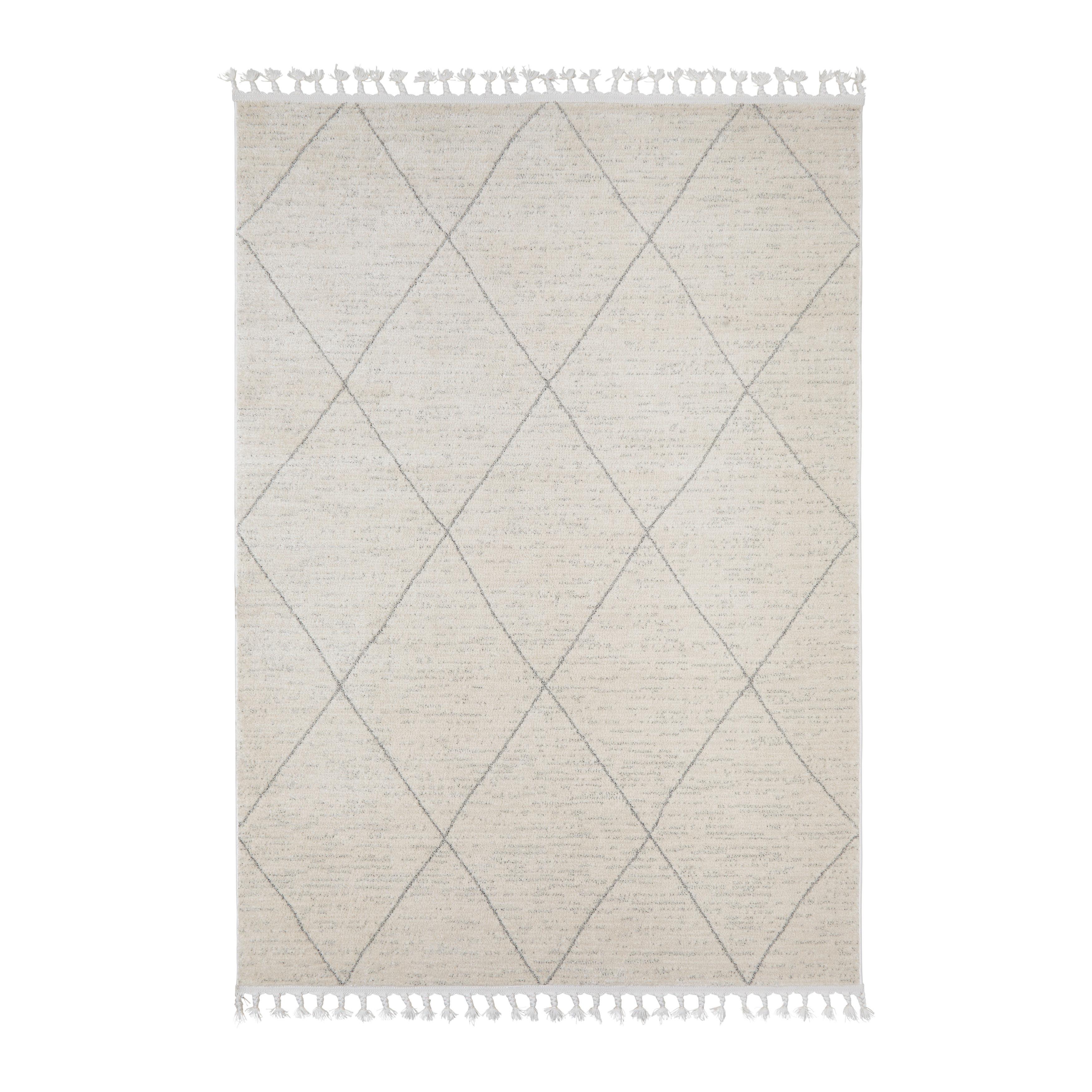 Webteppich Alabasterfarben Ca. 80x150cm - Alabasterfarben/Hellgrau, Modern, Textil (80/150cm) - Mömax