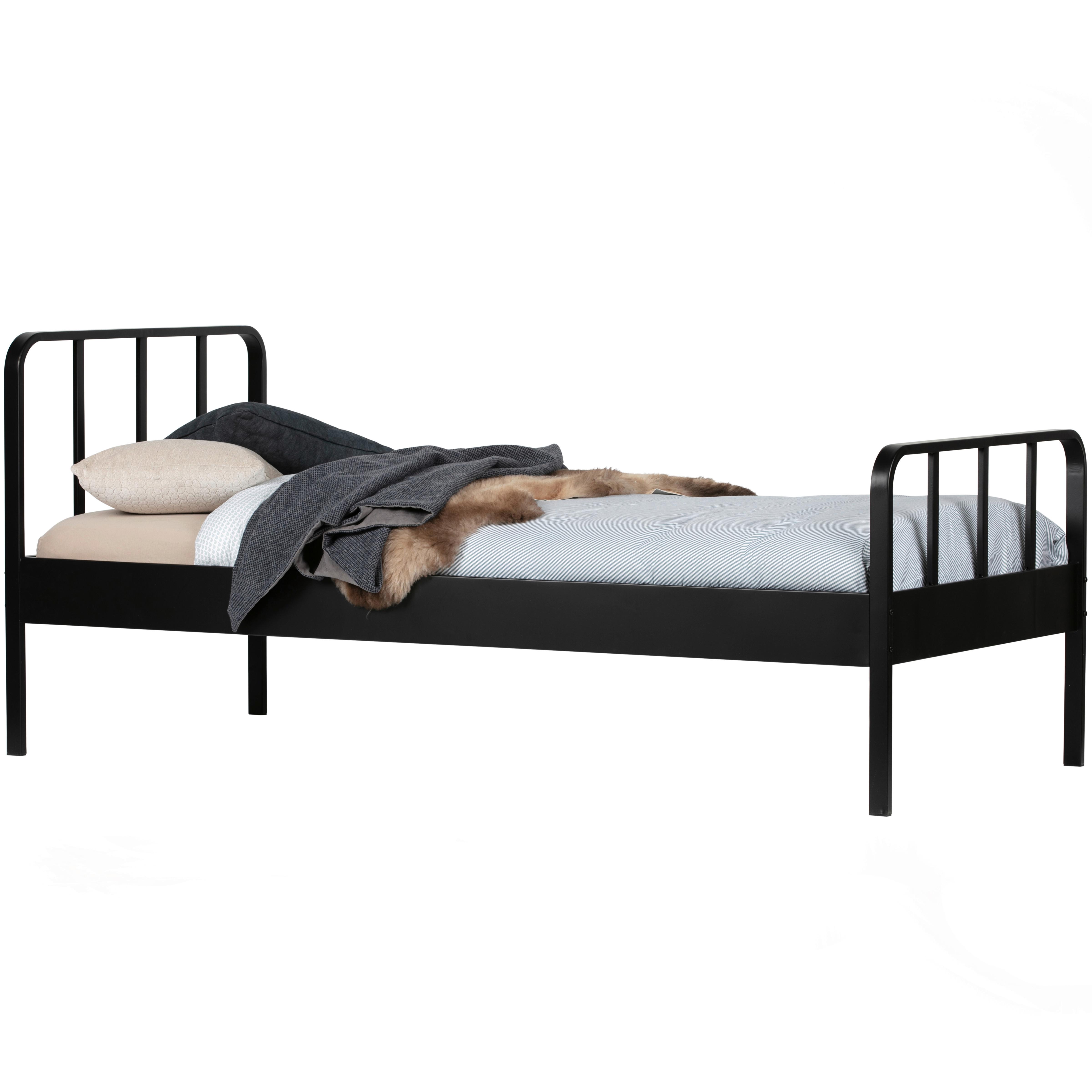 Metallbett Mees Schwarz ca. 90x200 cm - Schwarz, Basics, Metall (90/200cm) - MID.YOU