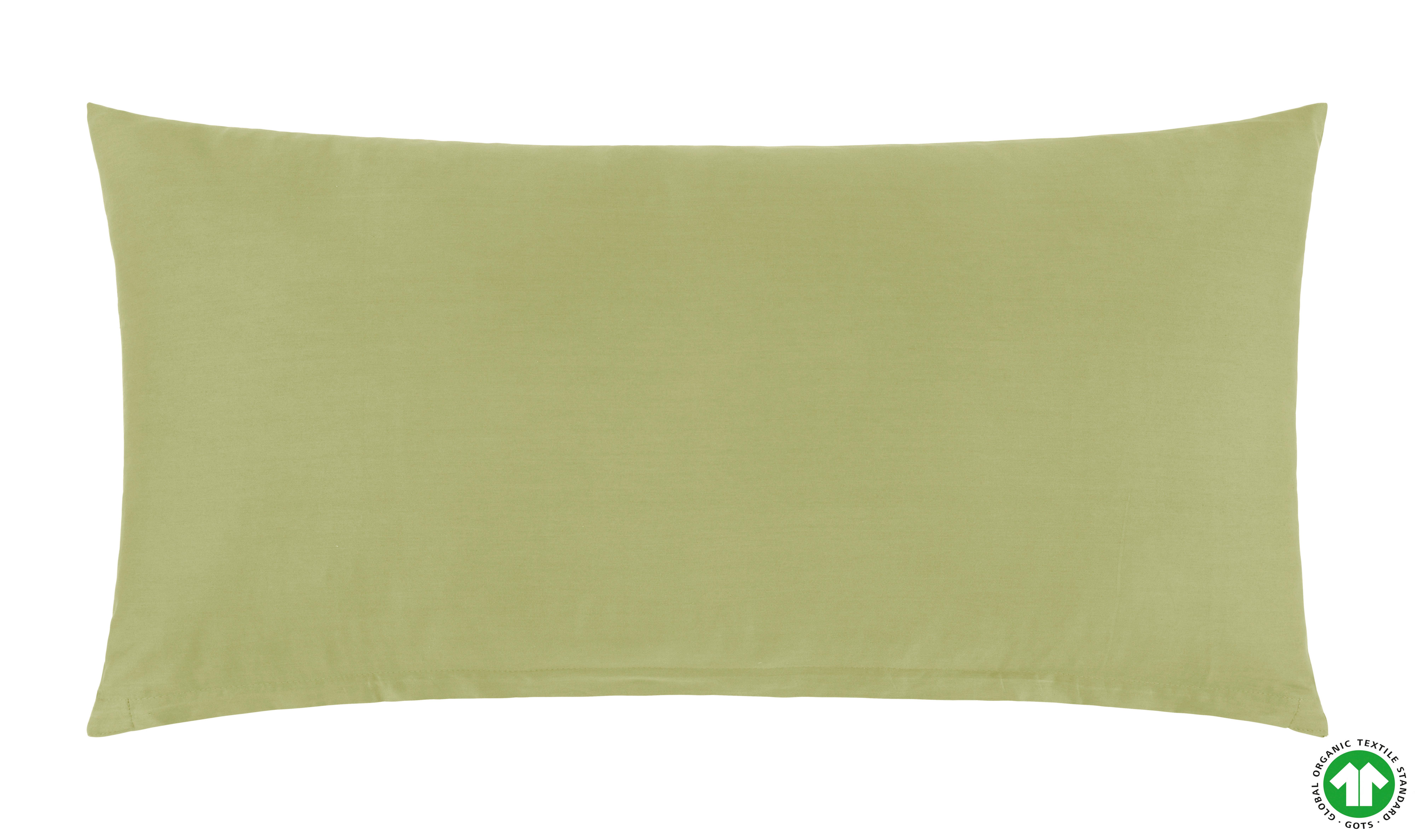 Kissenhülle Bio-Eva Uni in Olivgrün ca. 40x80cm - Olivgrün, Modern, Textil (40/80cm) - ecoTree