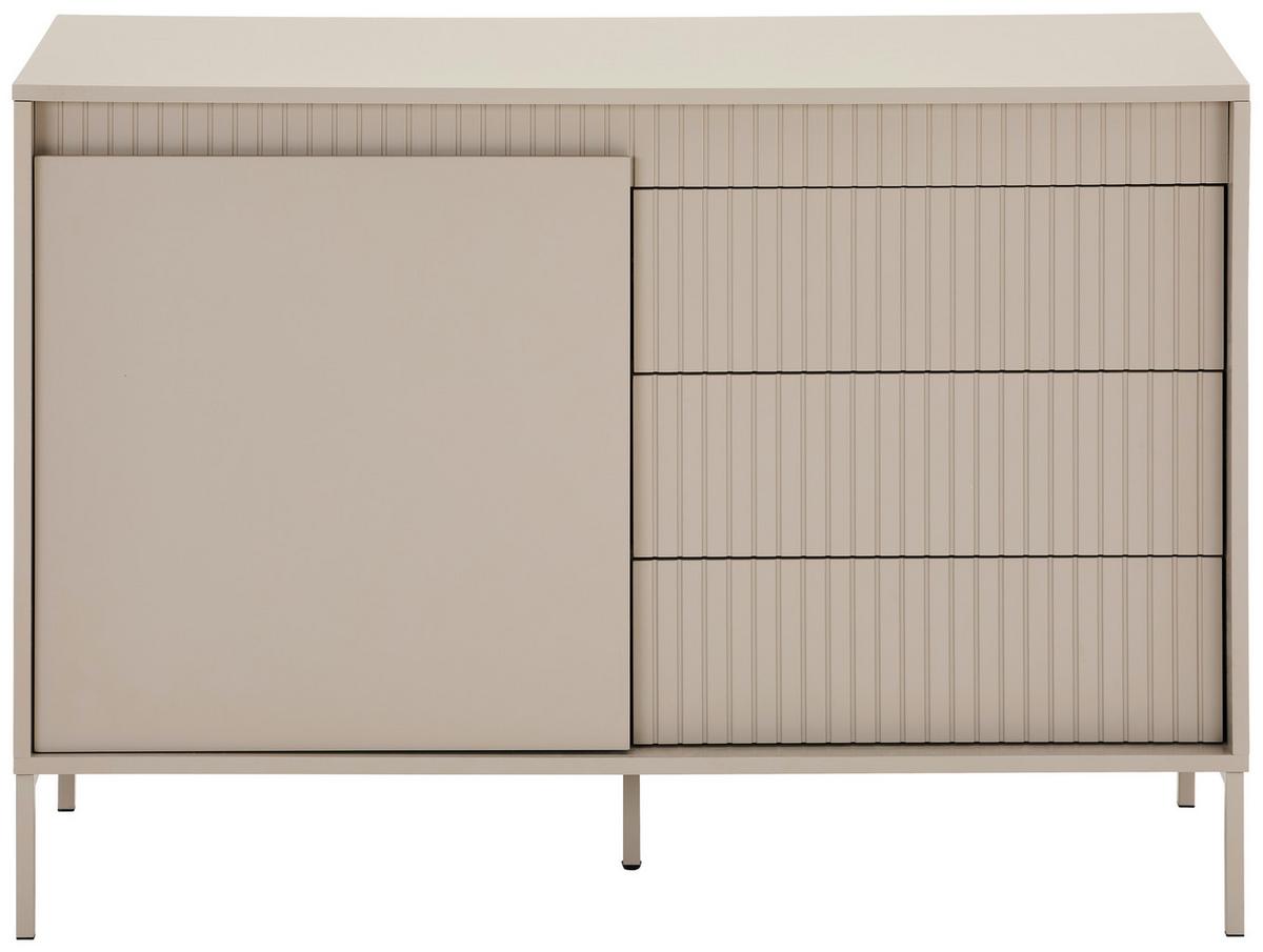 KOMODA SELINA - kaszmir, Trend, materiał drewnopochodny/metal (110,8/77,8/40cm) - Xora