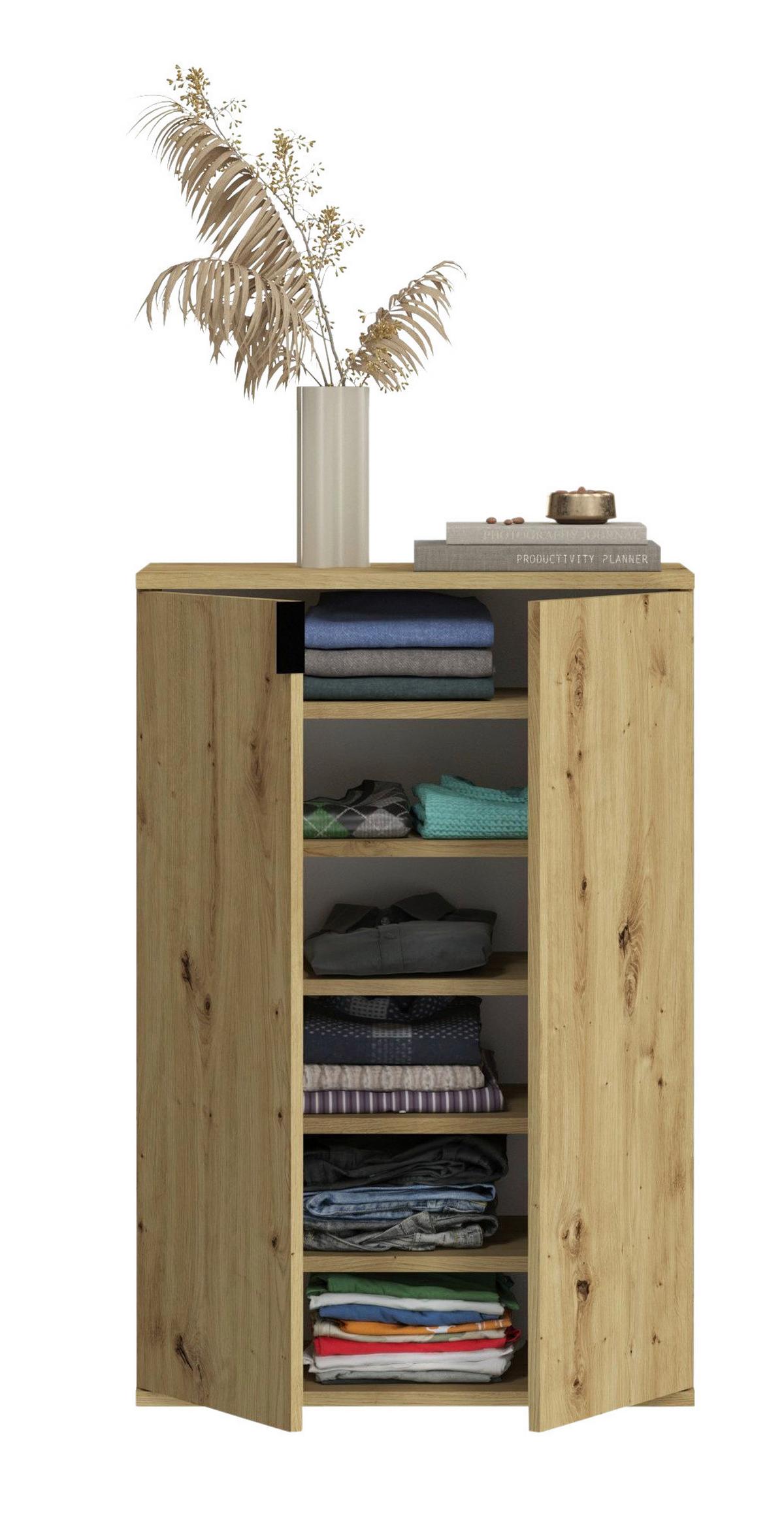 Schuhschrank Projekt X ca.61x99x34cm Eichefarben - KONVENTIONELL, Holzwerkstoff/Kunststoff (61/99/34cm) - MID.YOU