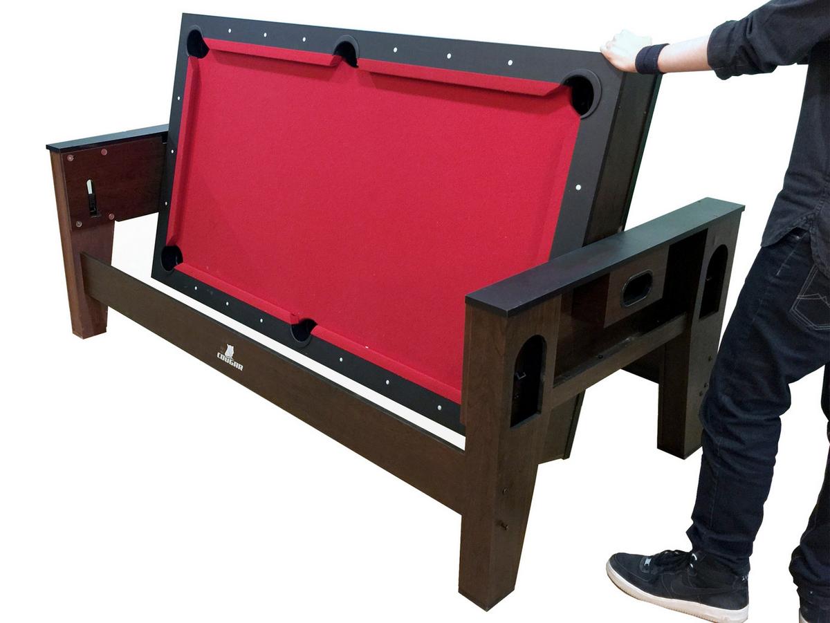 Multispieltisch Reverso inkl. Zubehör - Rot/Braun, KONVENTIONELL, Holz/Kunststoff (107/81/217cm) - Ambia Garden