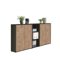 AKTENSCHRANK OFFICE EDITION - SW SET 8 - Eichefarben/Anthrazit, MODERN, Holzwerkstoff (212,9/113,6/33cm) - MID.YOU