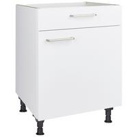 Kochfeldumbauschrank Touch Weiß - Edelstahlfarben/Weiß, MODERN, Holzwerkstoff/Metall (60/87/56cm) - Nobilia