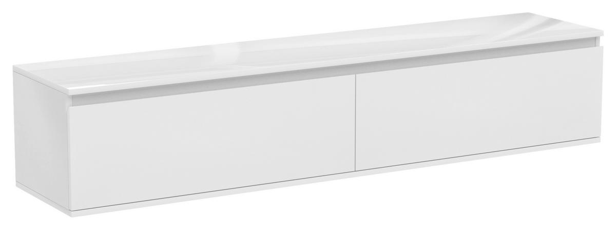 KOMODA NISKA HANGMEN - biały wysoki połysk, Trend, materiał drewnopochodny (180/30/33cm) - Xora