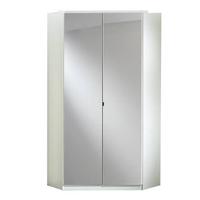 Kutni Ormar Clack - bijela/srebrne boje, Basics, drvni materijal (95/198/95cm) - Modern Living