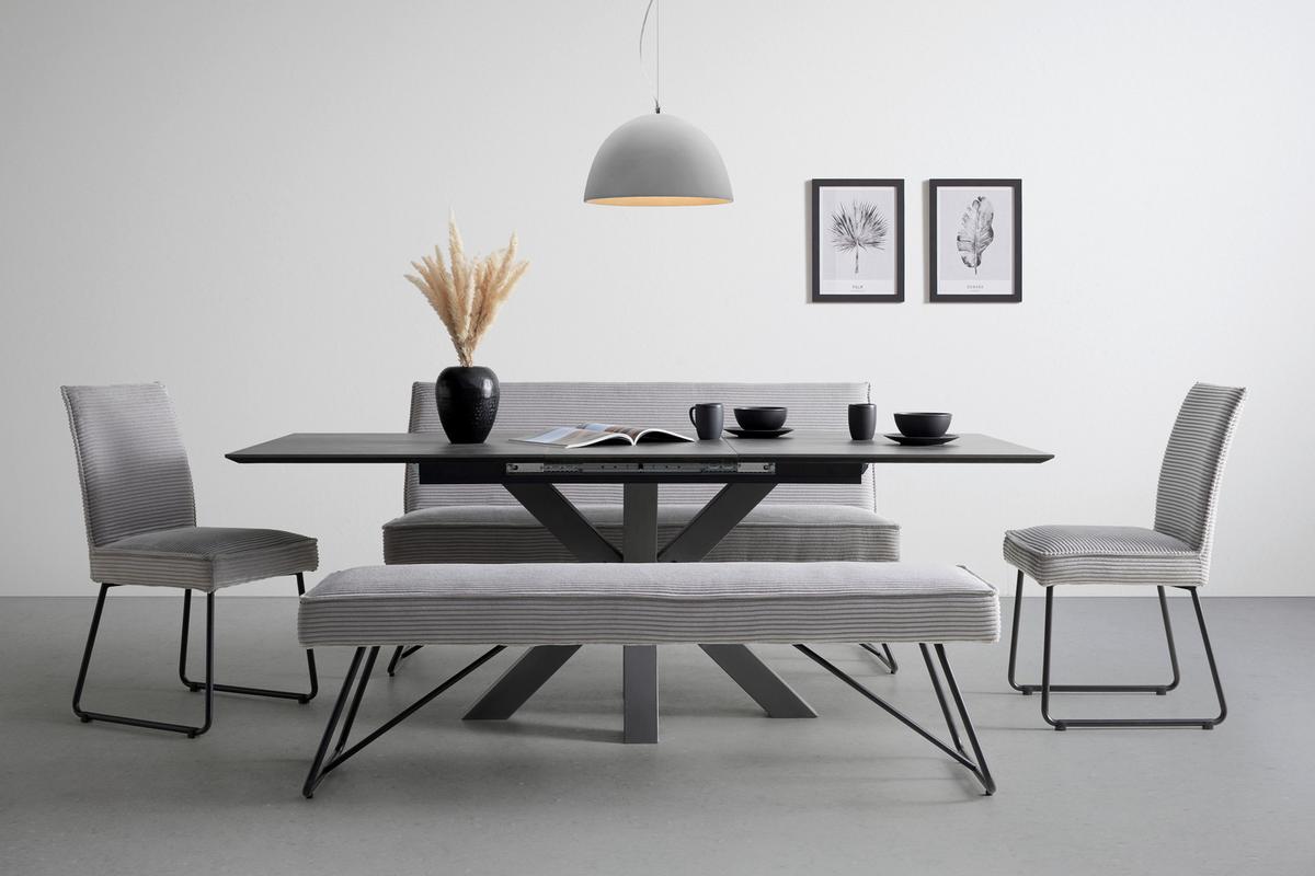 Ülőpad Cora - fekete/szürke, Modern, textil/fém - Mömax