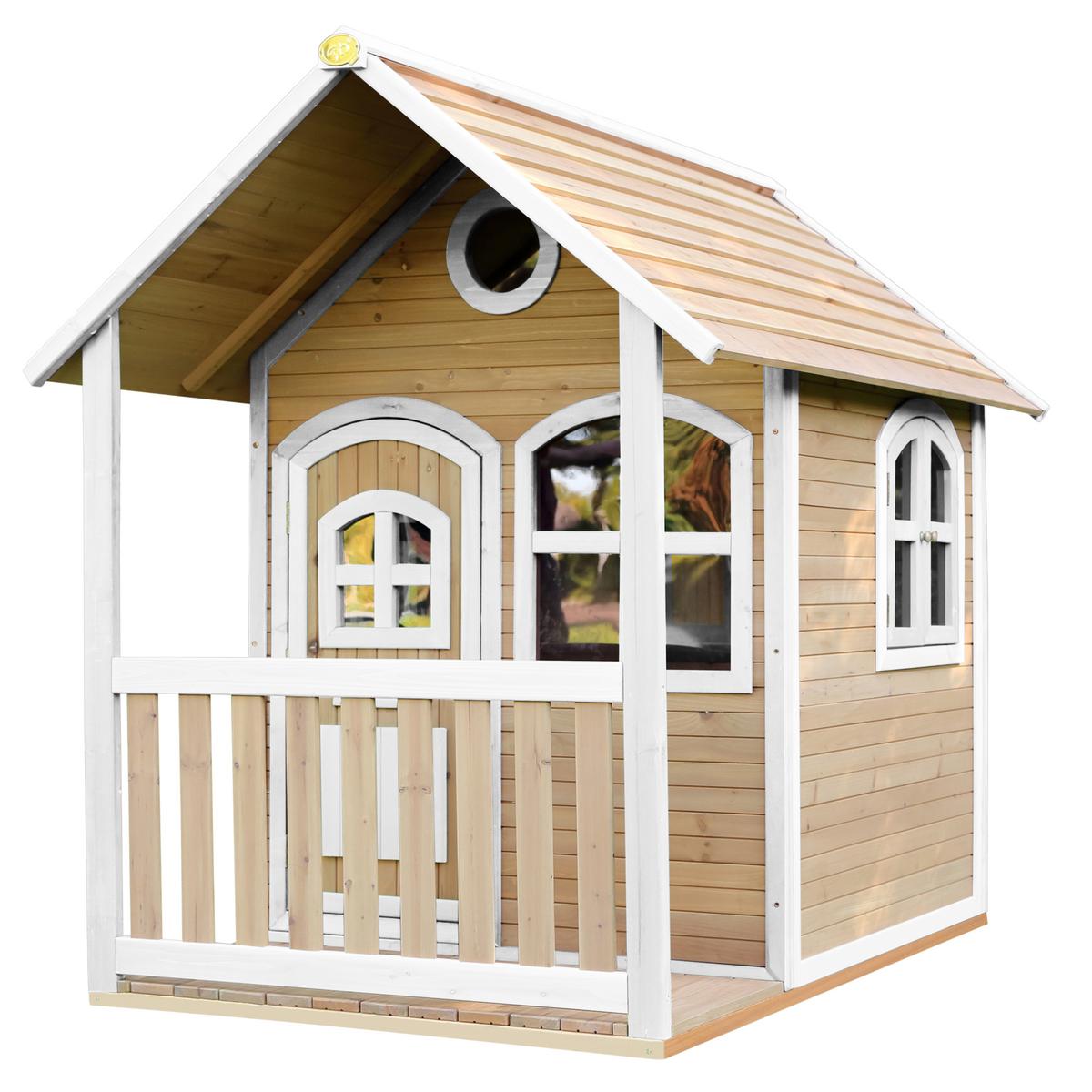 Spielhaus Alex aus Zedernholz - Braun/Weiß, Basics, Holz (137/178/191cm) - Ambia Garden