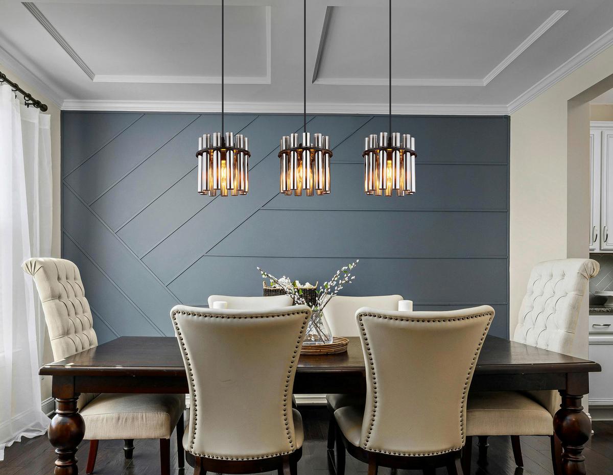 Viseća Svjetiljka Gorley Ii - siva/crna, Design, staklo/metal (80/20/120cm) - Globo