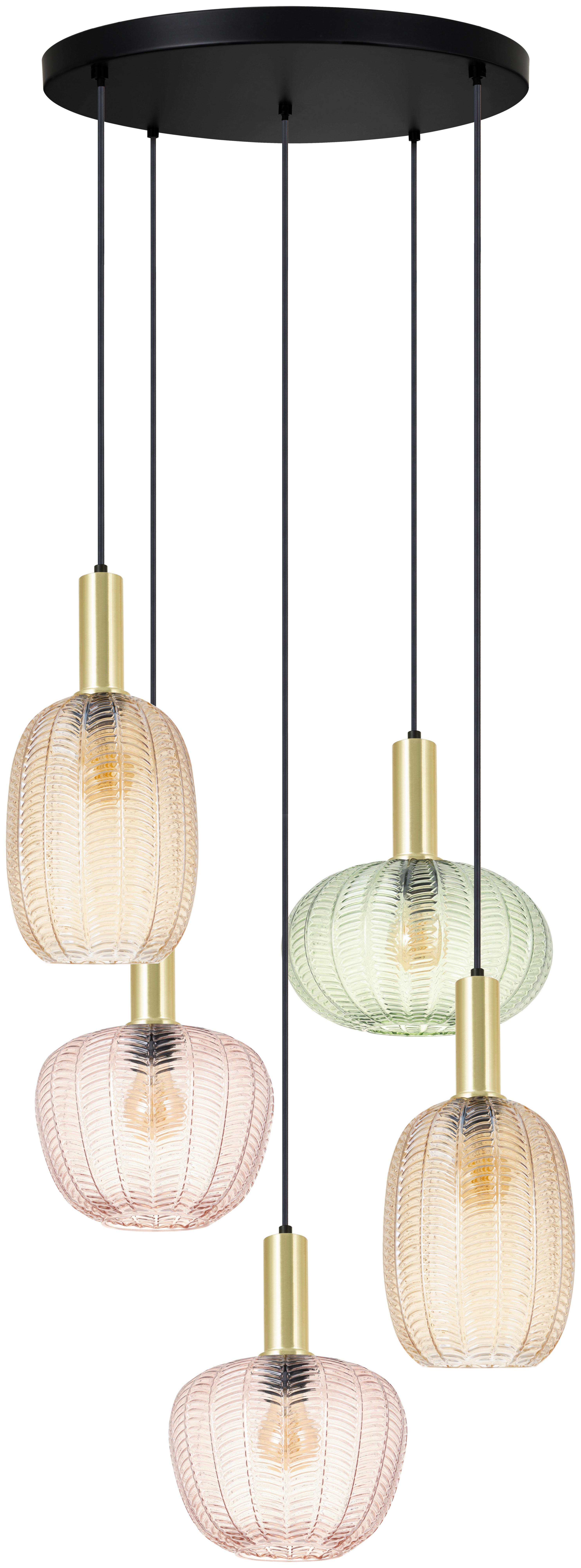 HÄNGLAMPA BUNTI - pink/grön, Modern, metall/glas (65/60/120cm)