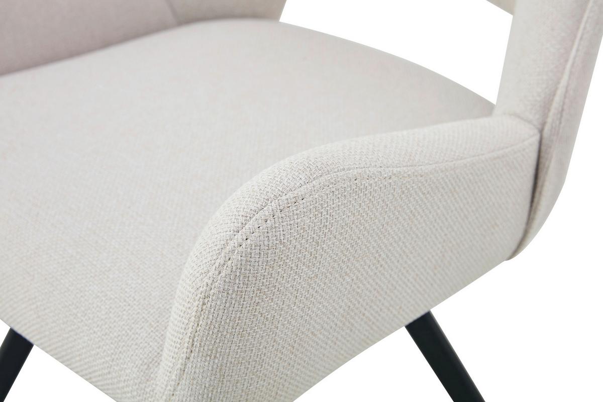 STUHL-SET HELEN - Creme/Schwarz, Modern, Textil/Metall (56/91/63cm) - MID.YOU