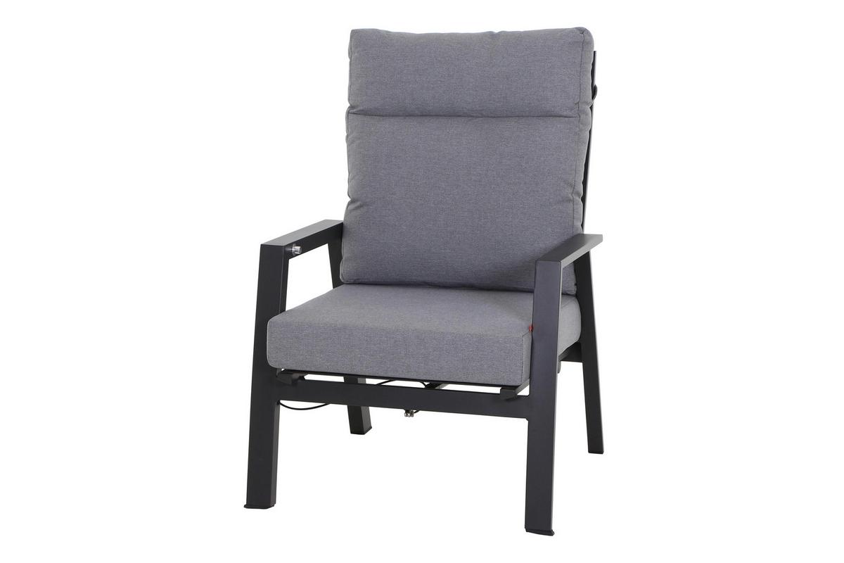 Loungesessel J04048 Anthrazit - Dunkelgrau/Anthrazit, Basics, Kunststoff/Textil (72,5/99/82,5cm) - Siena Garden