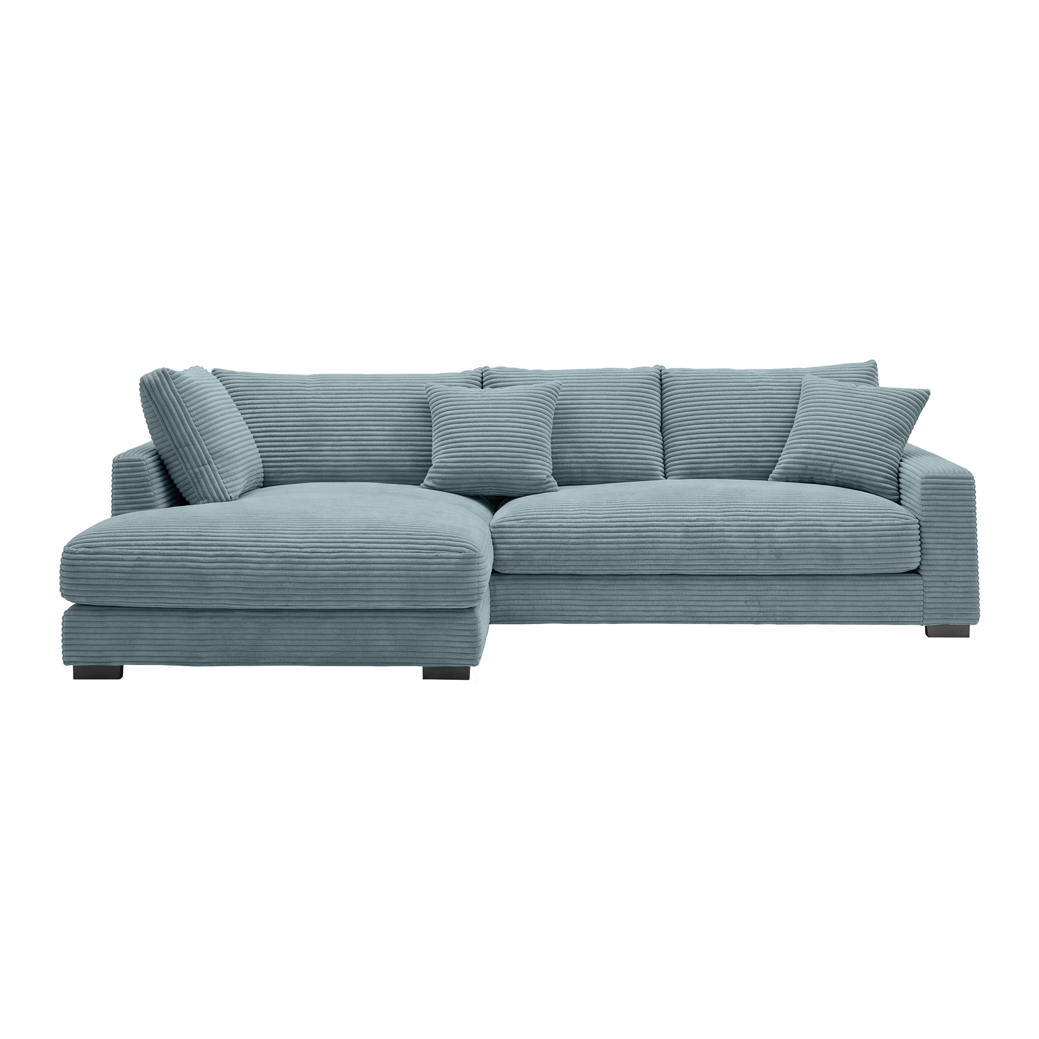 Ecksofa Pedro Petrol - Petrol/Schwarz, MODERN, Kunststoff/Textil (190/300cm) - Mömax