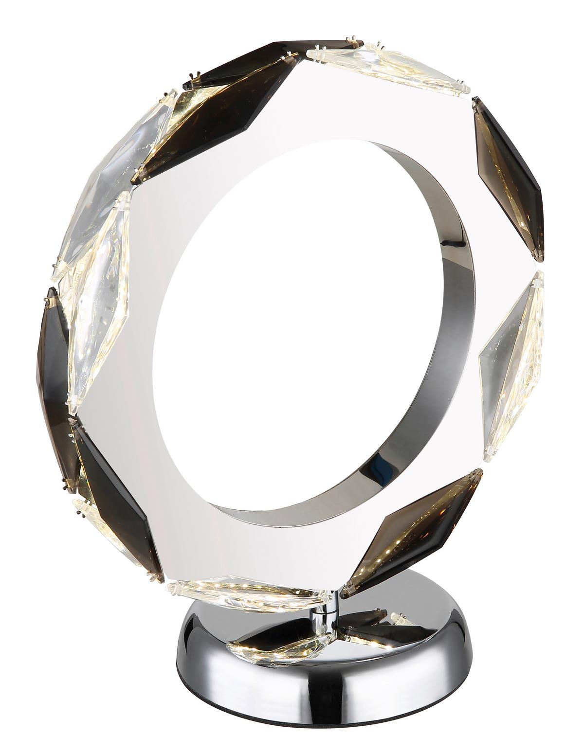 LED-TISCHLEUCHTE 67318T - Klar/Chromfarben, Design, Kunststoff/Metall (24/13/27cm) - Globo