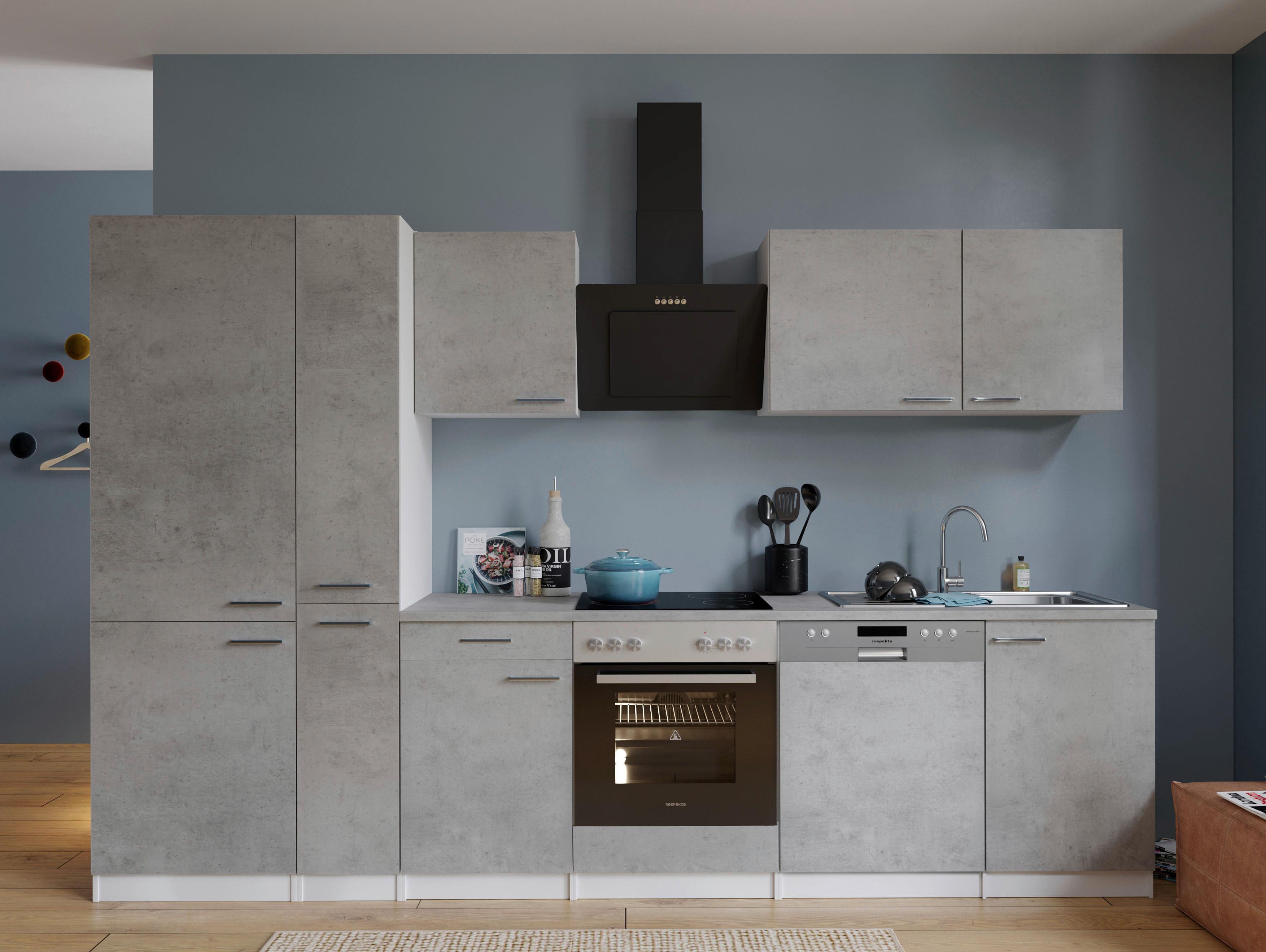 Kuhinjski Blok Z Aparati Malia, 310cm - barve nerjavečega jekla/siva, Basics, kovina/leseni material (310cm) - Respekta